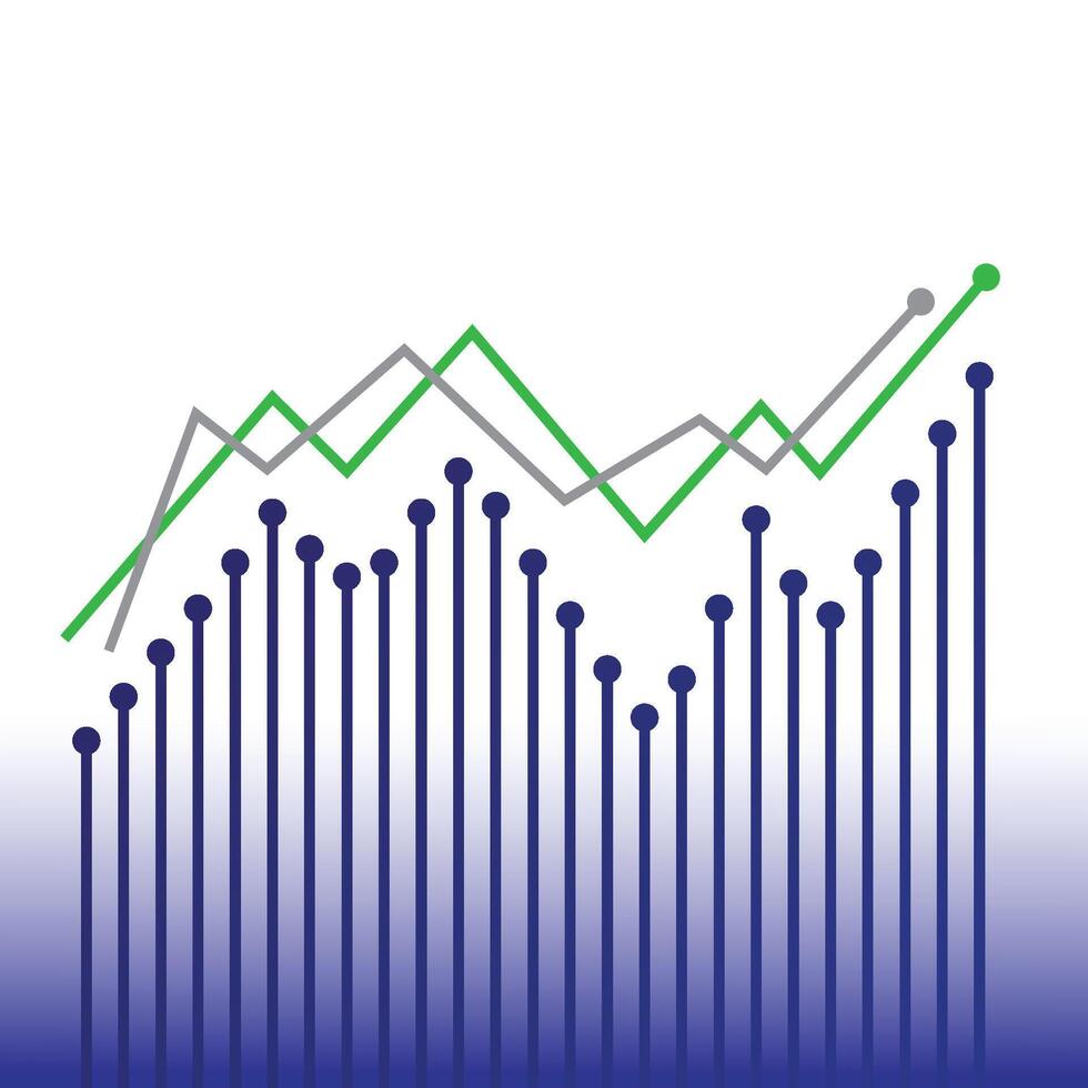 business graph with arrow. a graphic of a graph with line theme vector