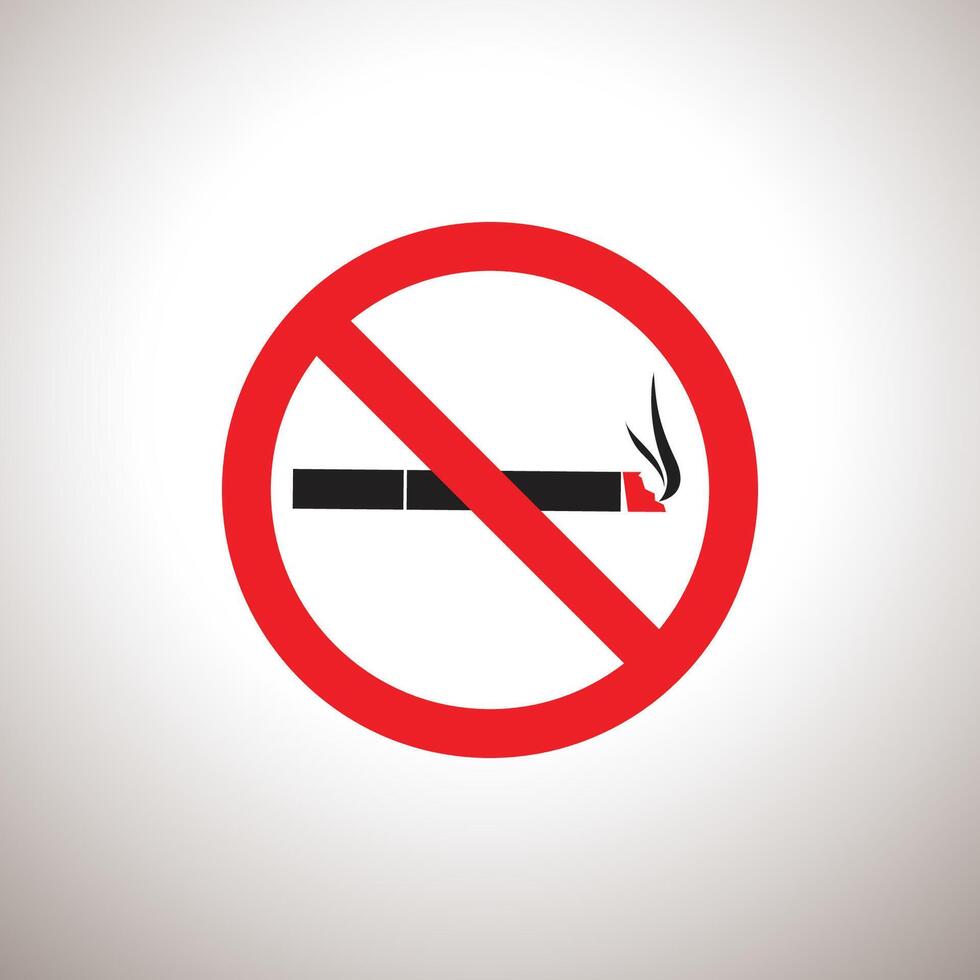 a red circle with a no smoking sign. vector