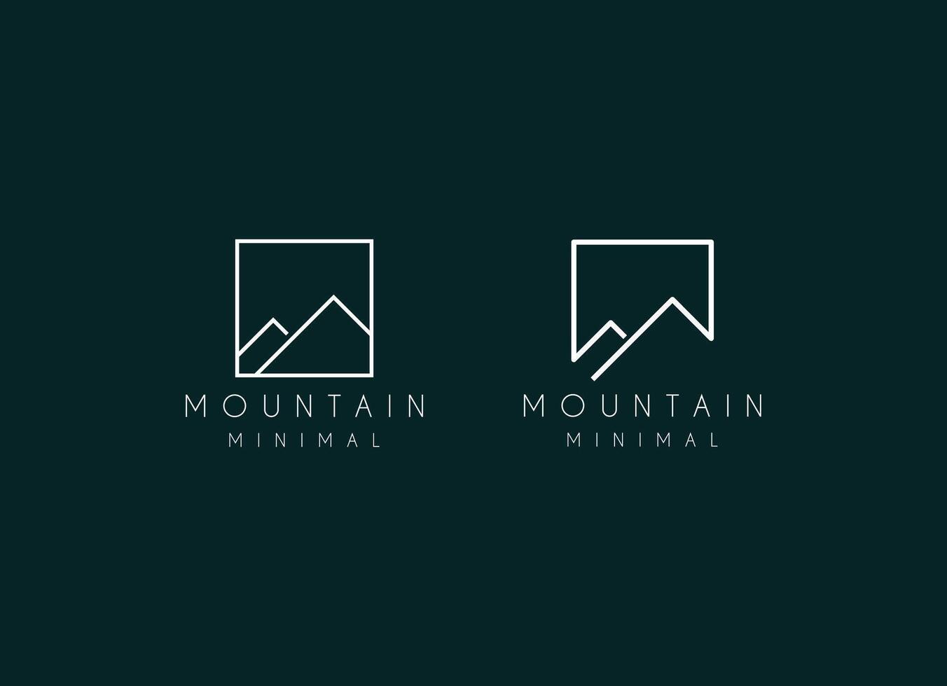 Line style mountain logo design vector