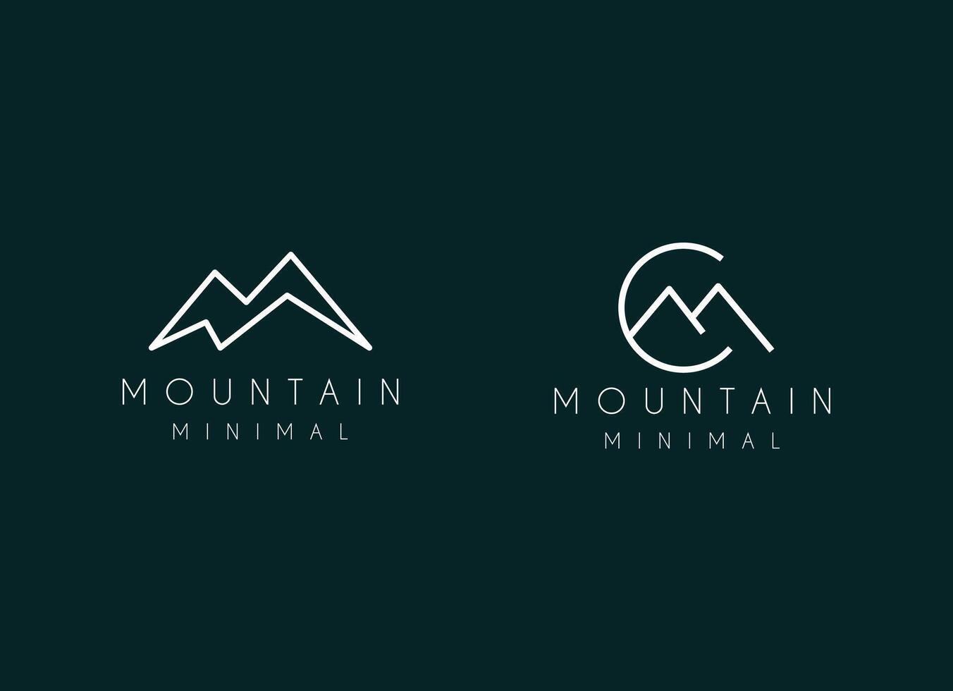 Modern and minimalist mountain logo design vector