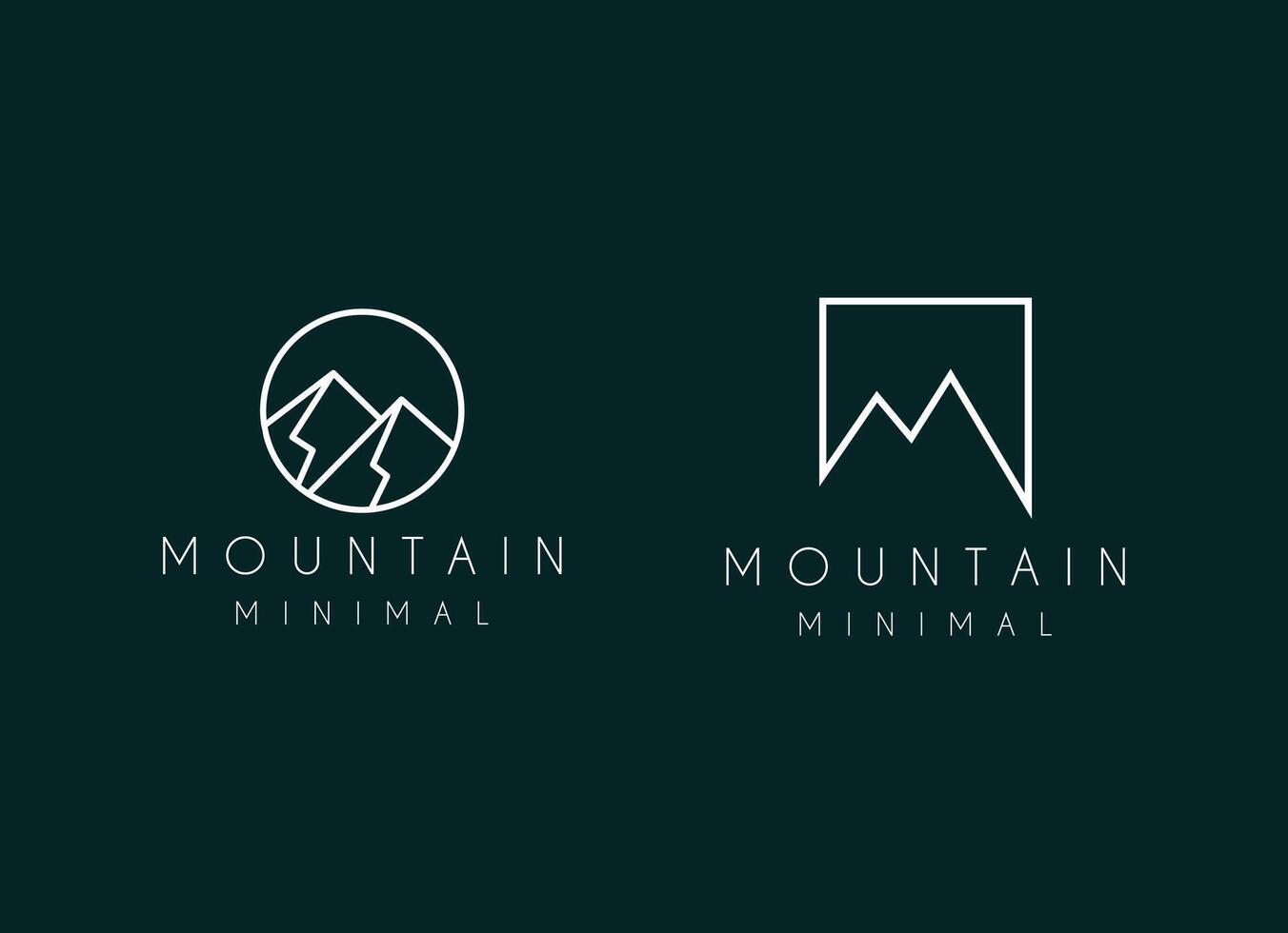 Minimalist mountain logo design. vector