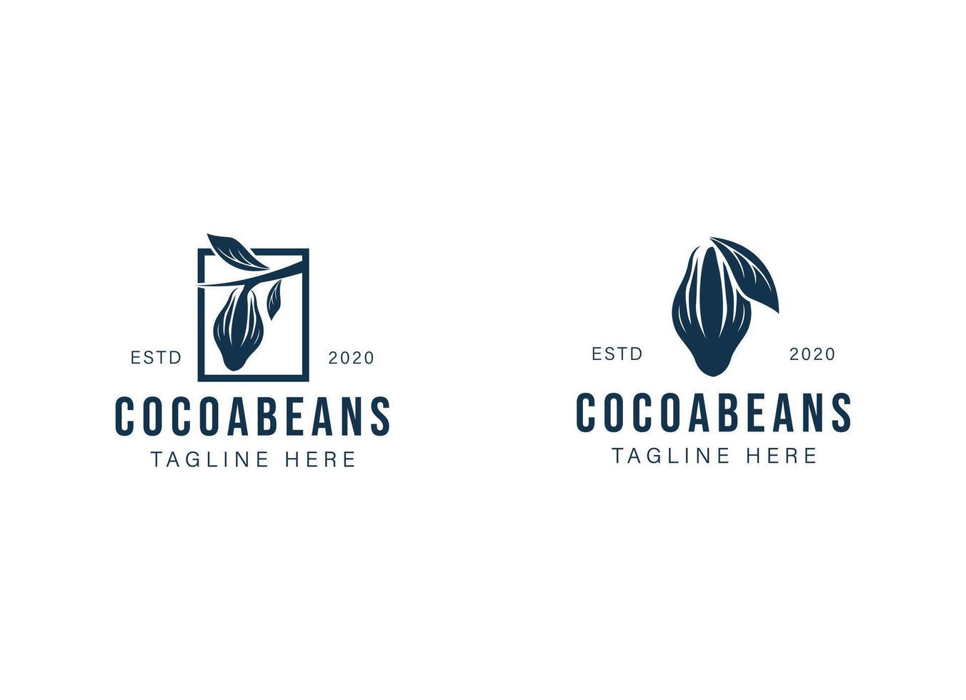 Chocolate beans cocoa logo design vector