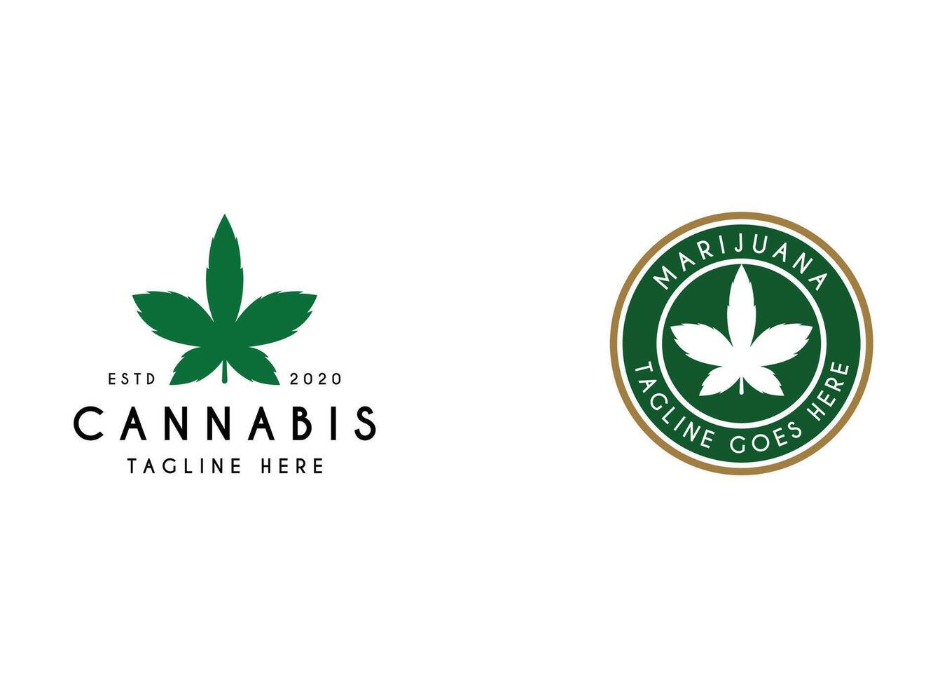 Marijuana logo design for medician vector