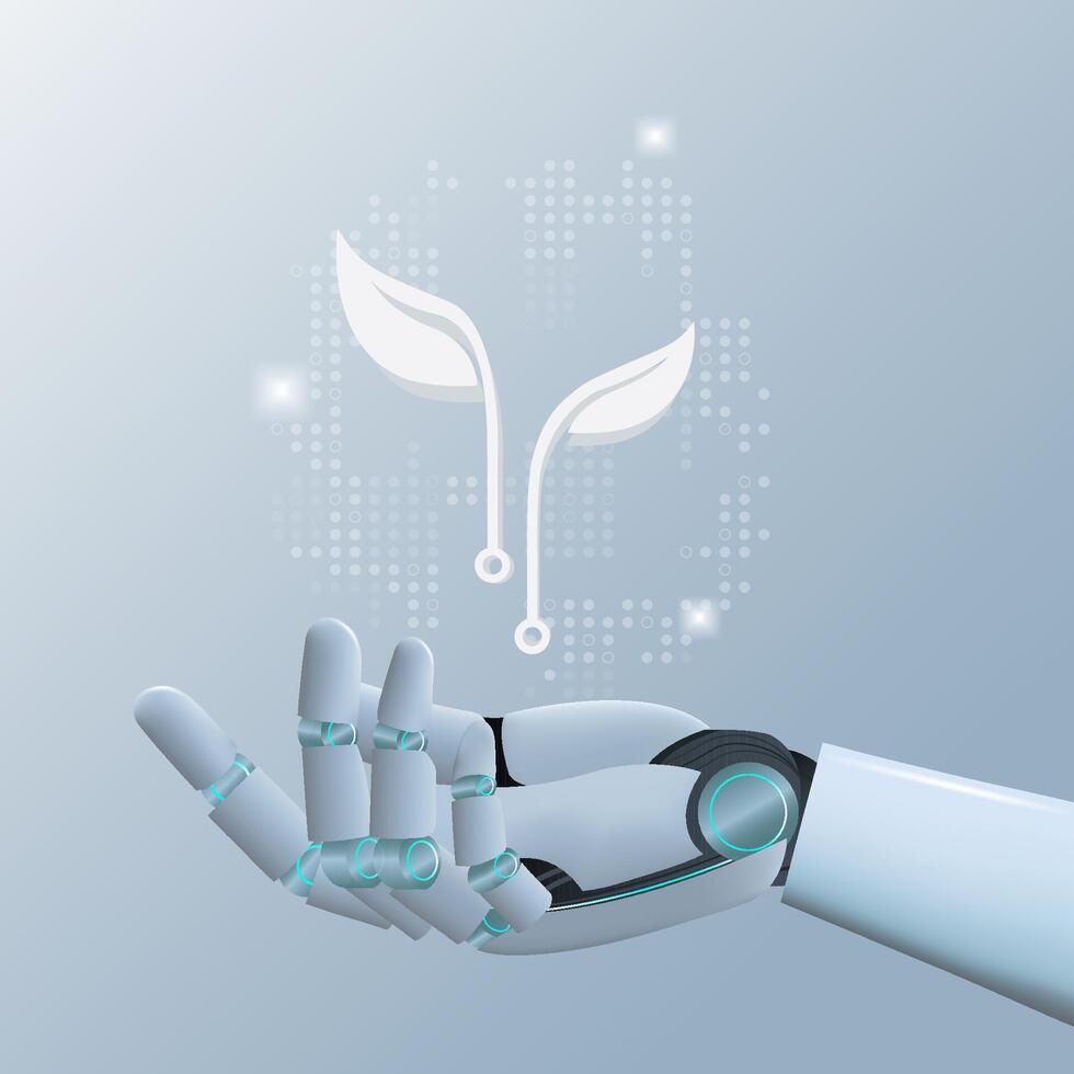 Agricultural technology using AI concept. Smart farm technology background that uses artificial intelligence. vector