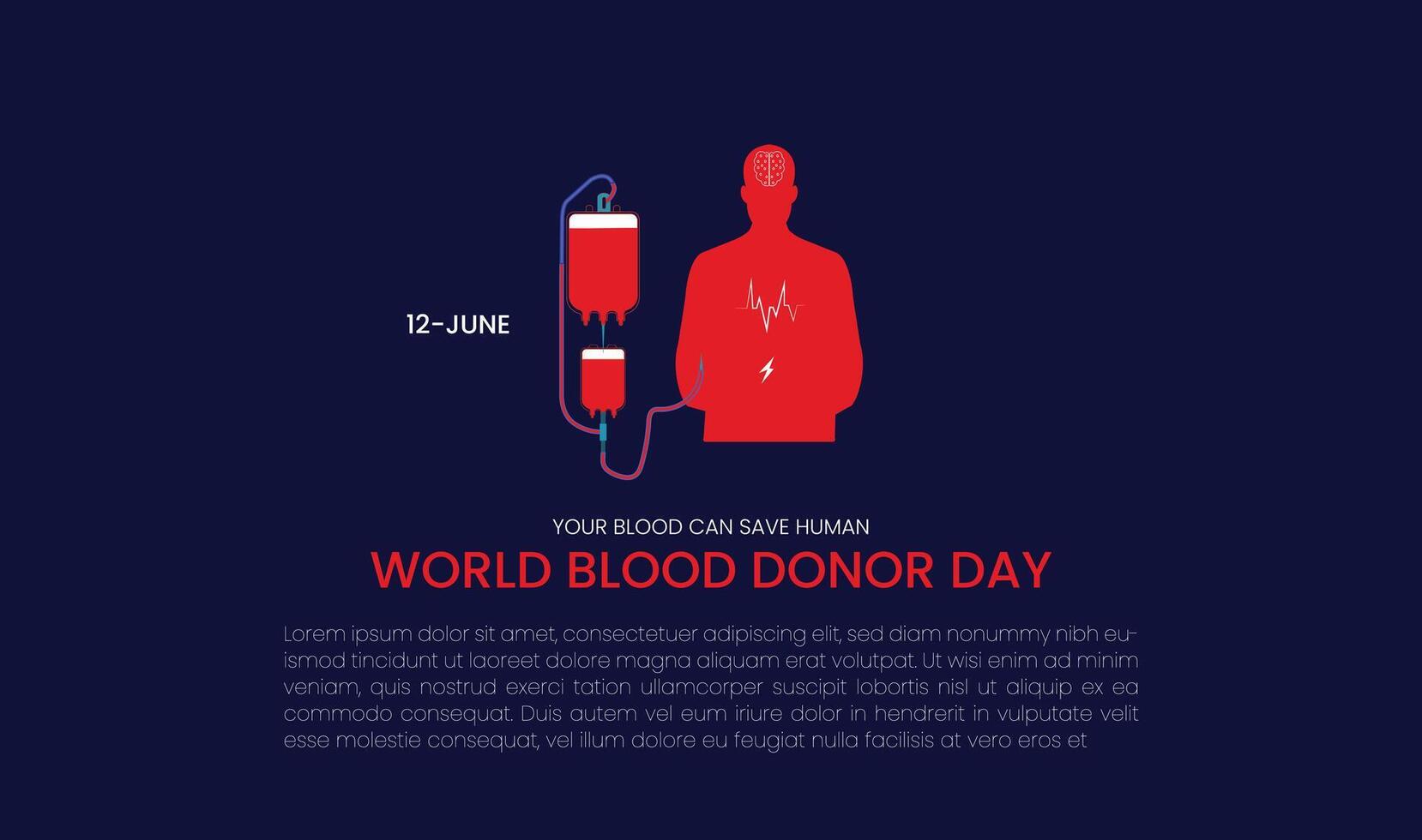 Your Blood, Their Life Donate Now, social media banner world blood donor day templet vector