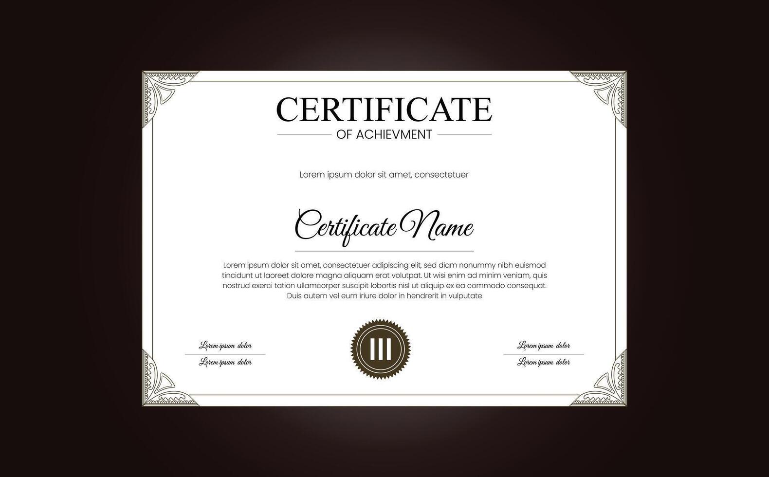 Certificate for Dedication and Commitment design templet vector