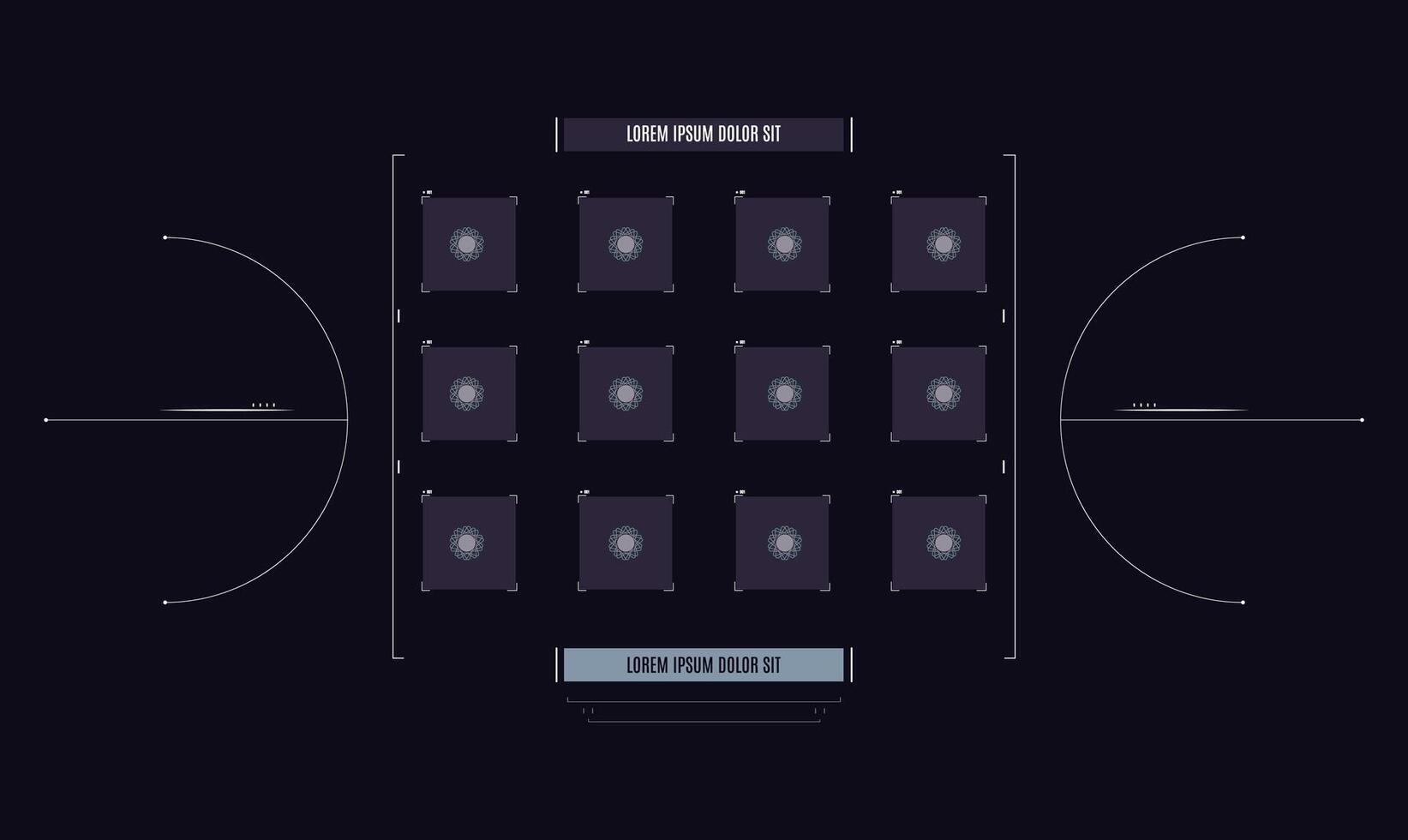 Spacecraft Systems Status Display Sci fi HUD Interface templet design vector