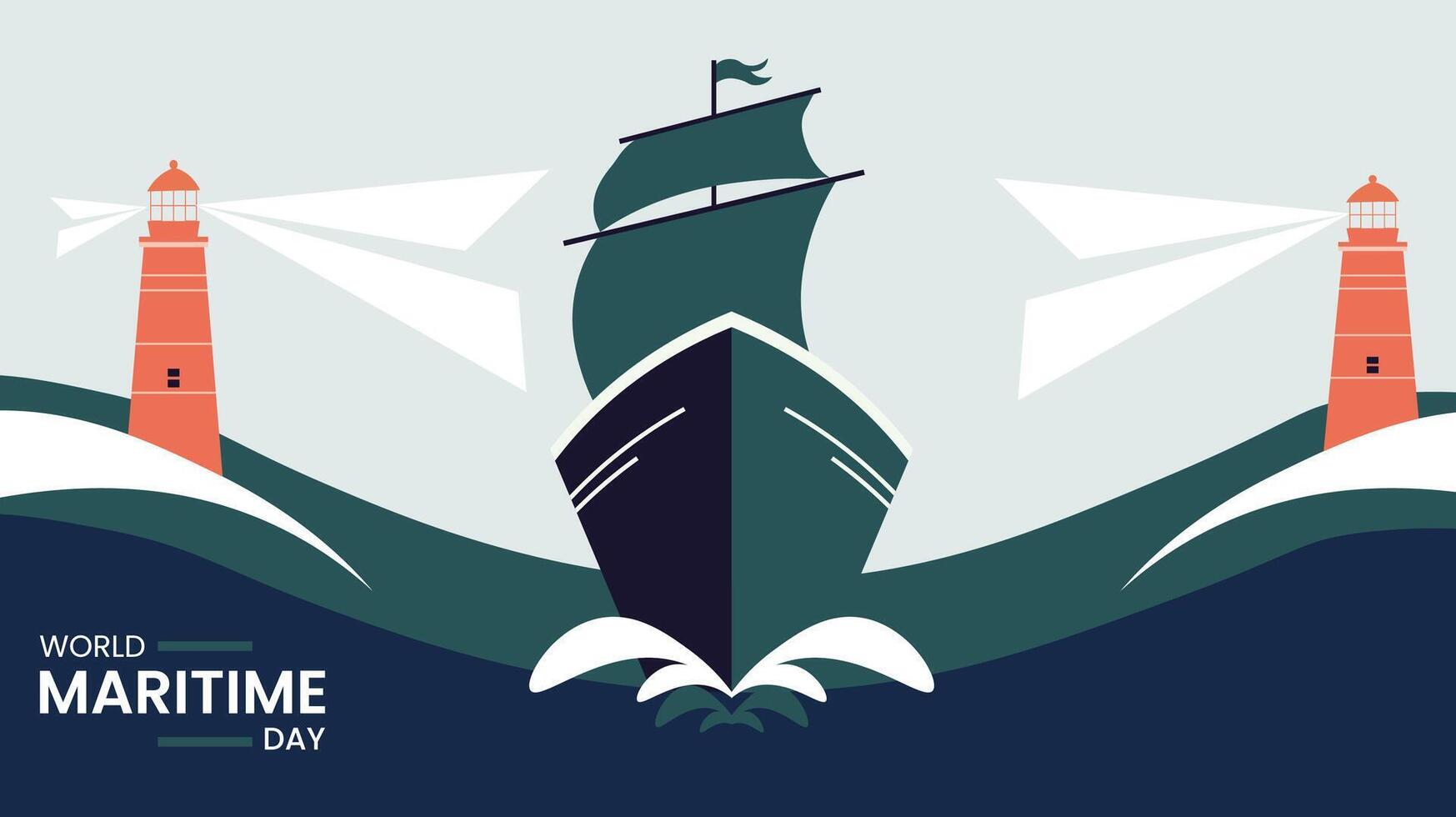 World Maritime Day, Safeguarding Oceans templet vector