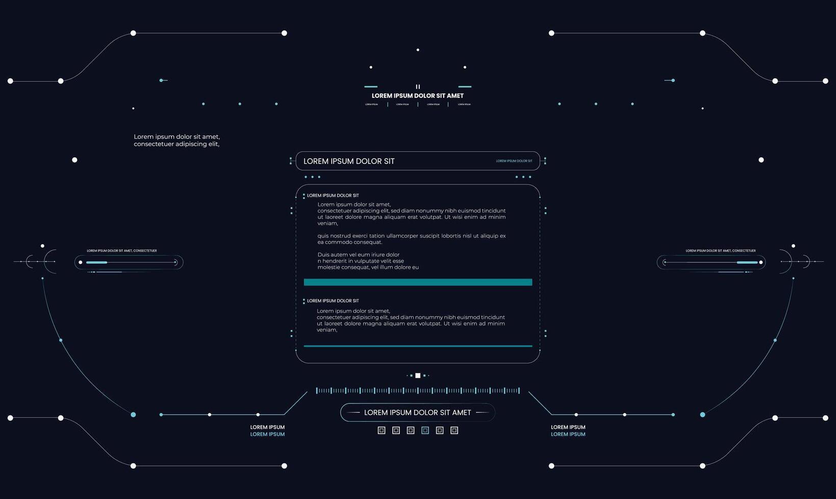 Advanced Robotics Command Center Sci fi HUD Interface templet design vector