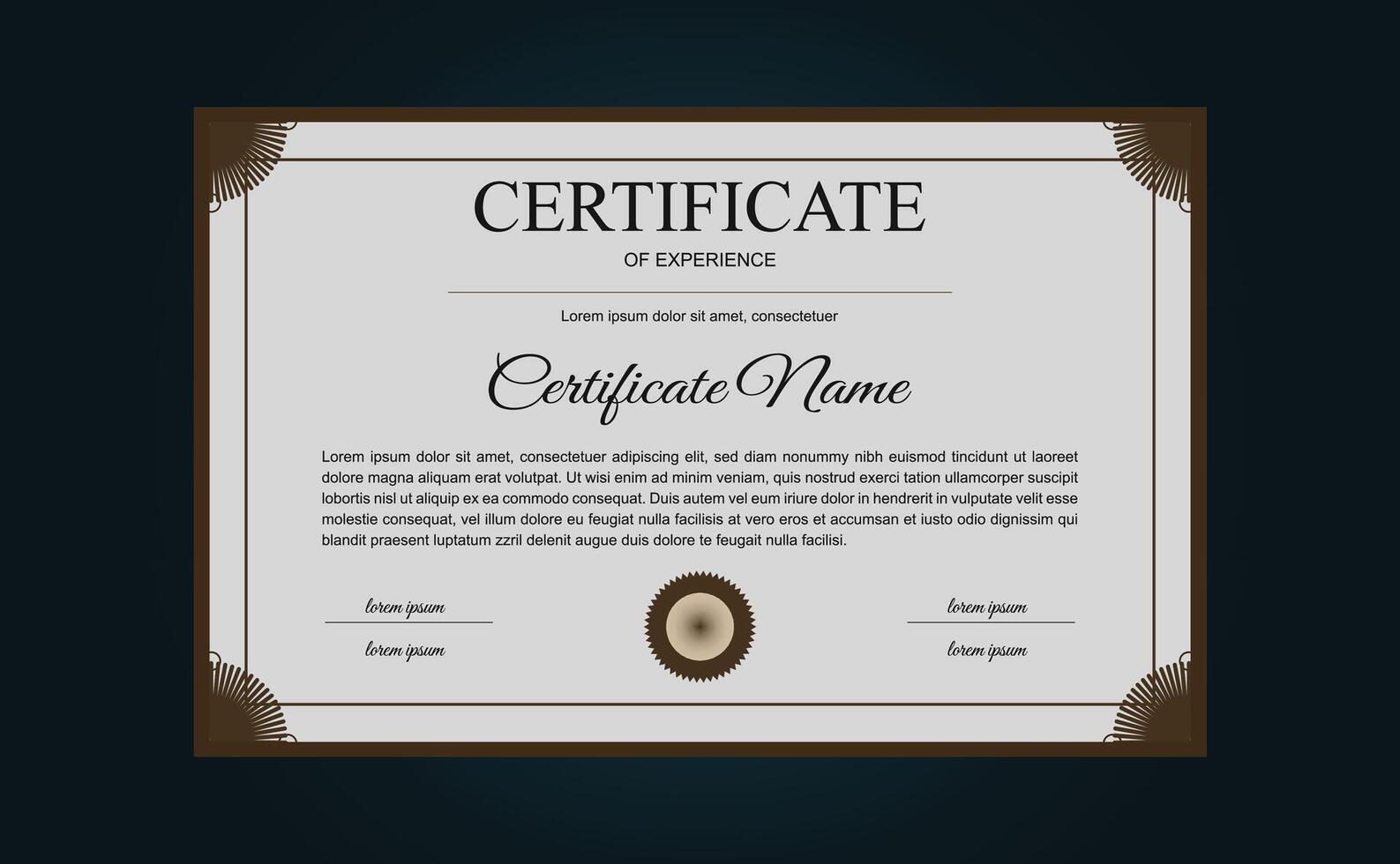 Outstanding Achievement in Project Management Certificate design templet vector