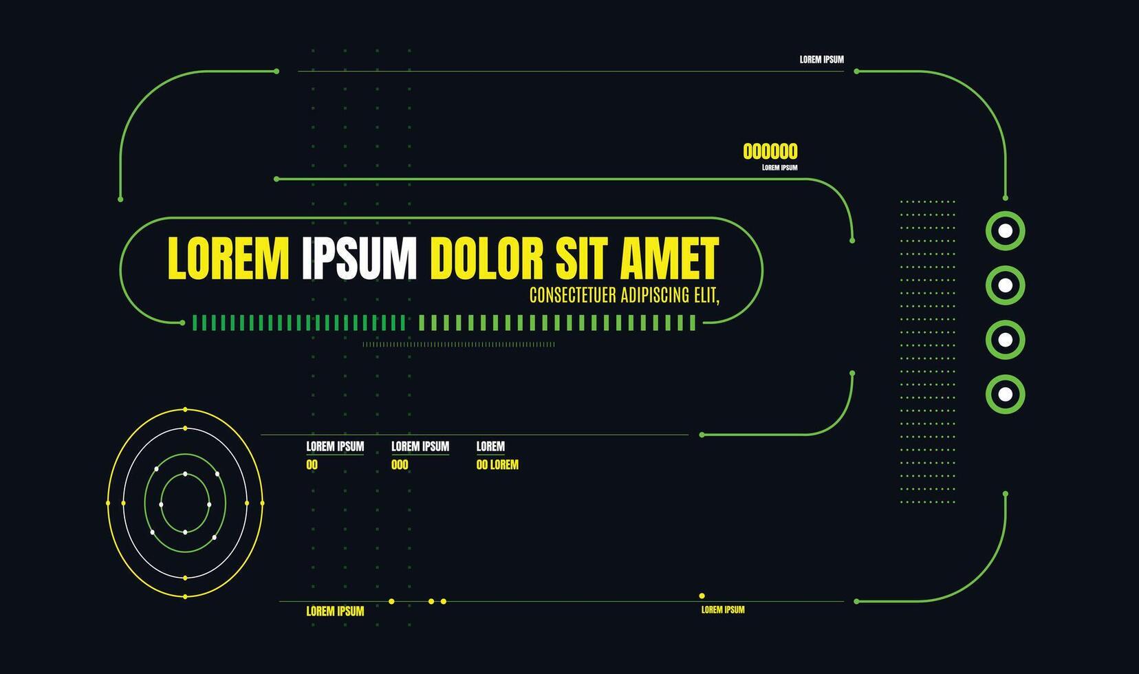 Dynamic Battlefield Information System Sci fi HUD Interface templet design vector