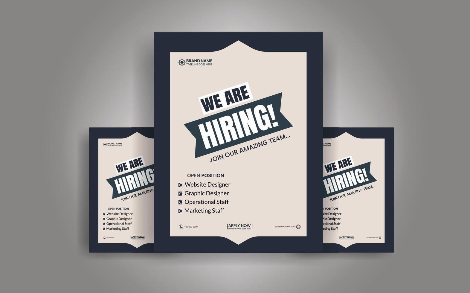 We are hiring gray background vector