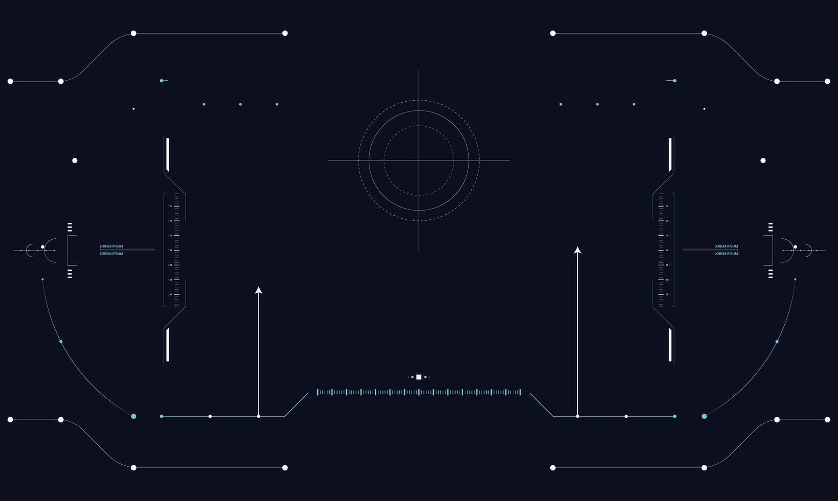 A futuristic futuristic robot with a gun and a target vector