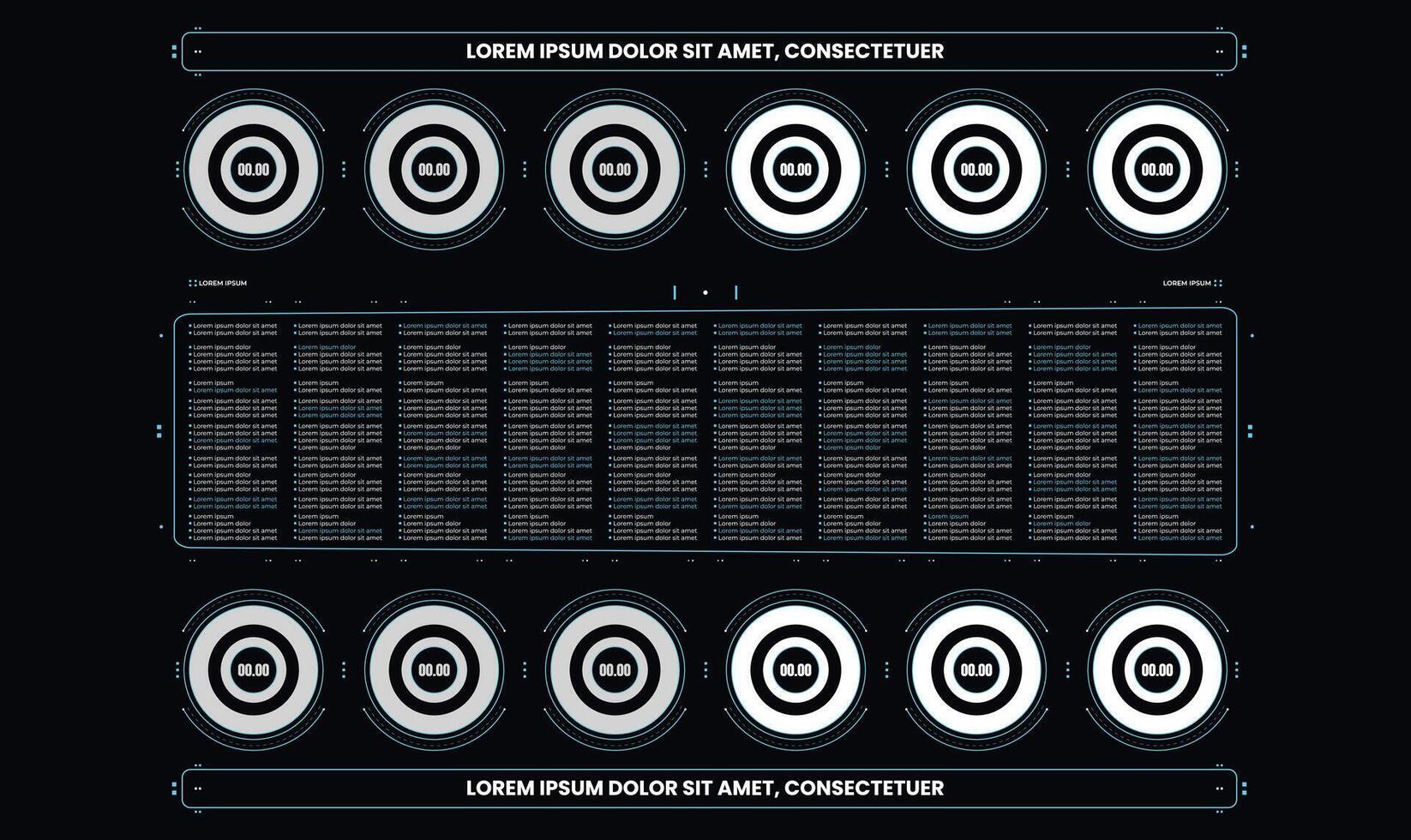 Automated Target Tracking System Sci fi HUD Interface templet design vector