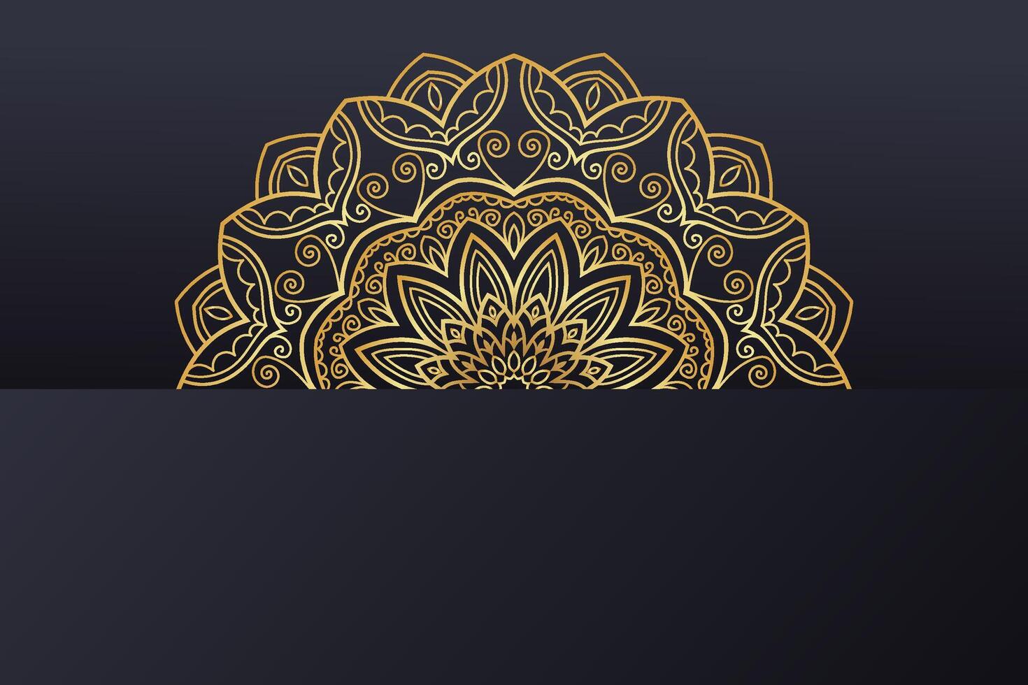 Blue and gold luxury elegant mandala background vector