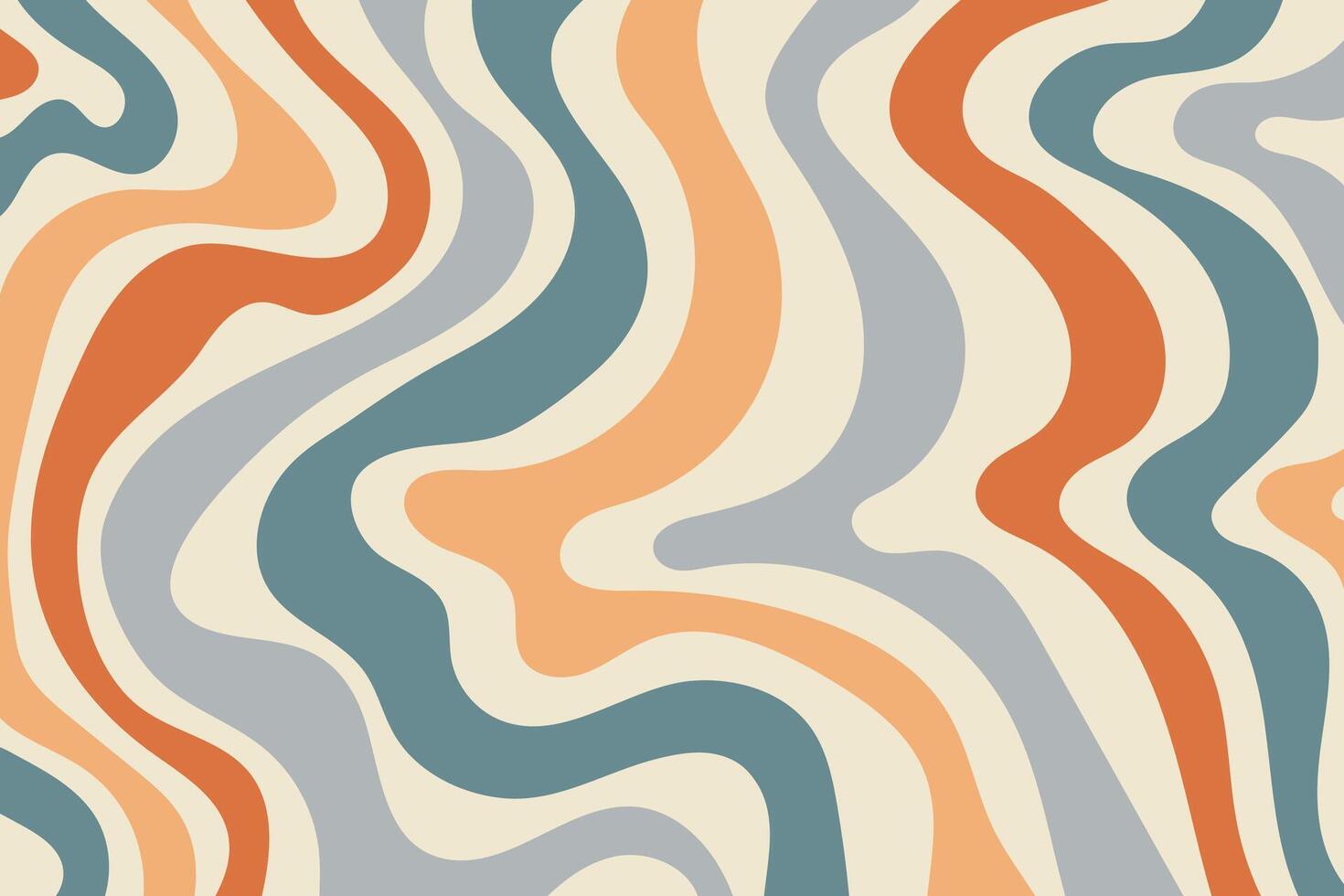 Groovy retro waves background. Hippie vintage vibes wavy swirl background in 60s, 70s style vector