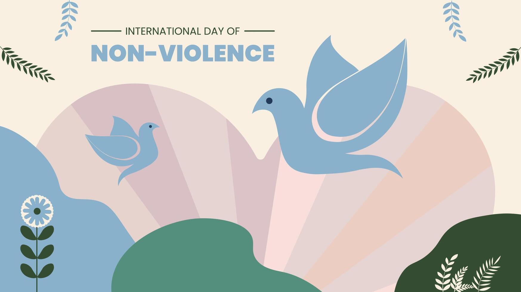 International Day of Non-Violence is the desire for a culture of peace, tolerance, understanding, and non-violence vector