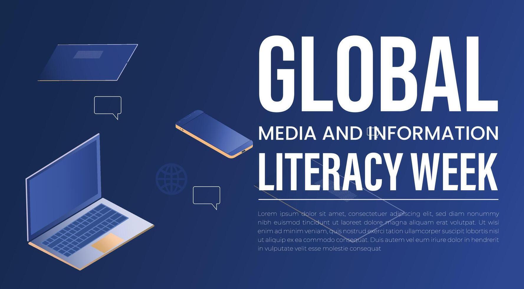 Global media and information literacy week, Empowering Through Media and Information Awareness vector