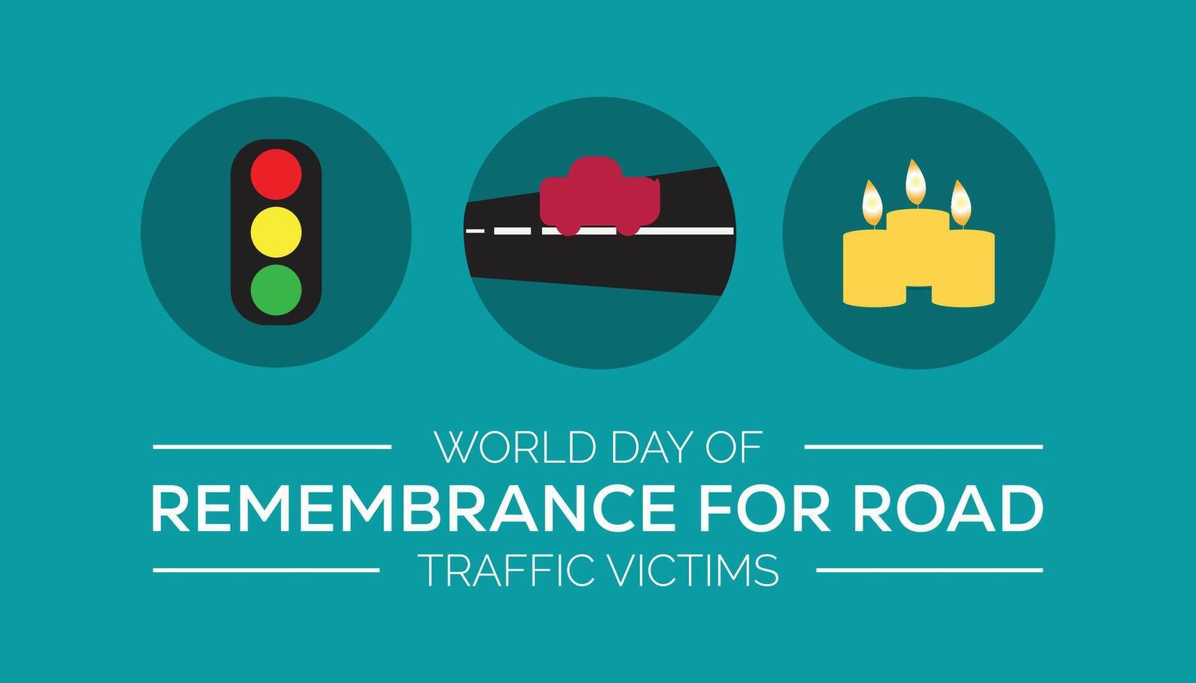 World Day of Remembrance for Road Traffic Victims is observed every year on November. Transportation Awareness concept. background, placard, banner template illustration design. vector