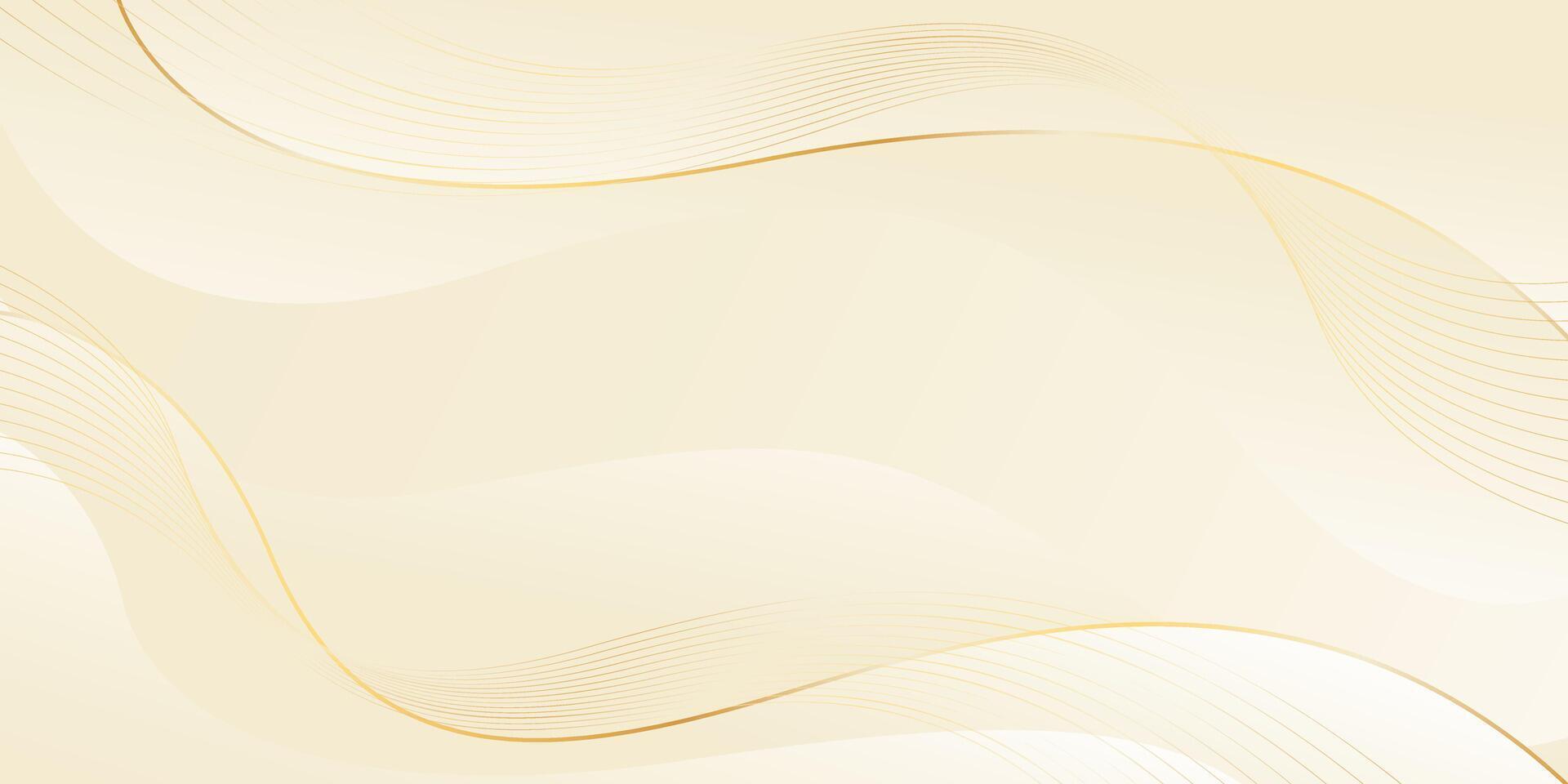 Abstract elegant luxury background. Wave shapes and gold line vector