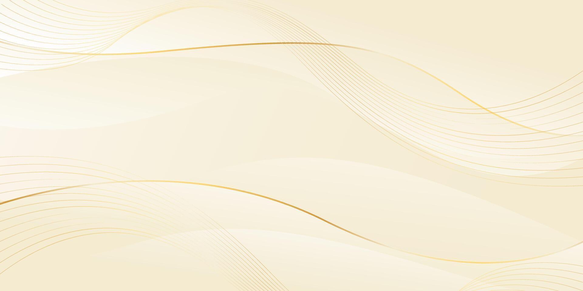 Abstract luxury background . Cream color gold lines vector