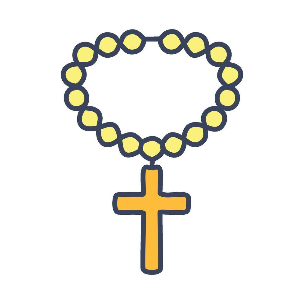 A rosary wrapping around a beautifully designed floral cross, with roses or lilies adorning the beads and the cross. vector
