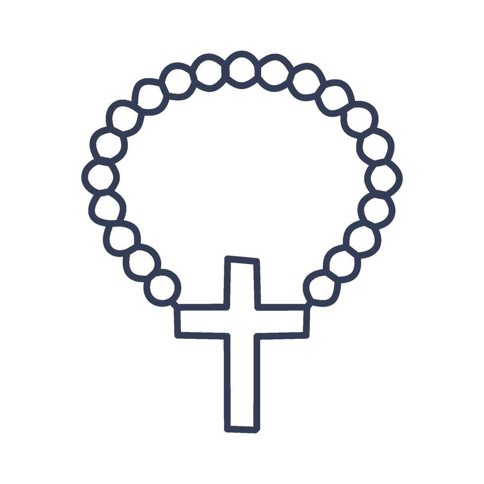 A rosary wrapping around a beautifully designed floral cross, with roses or lilies adorning the beads and the cross. vector