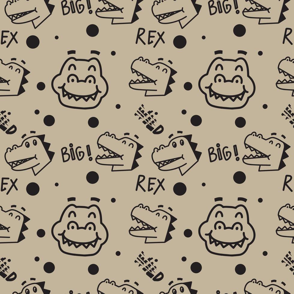 Cute dinosaur seamless pattern vector