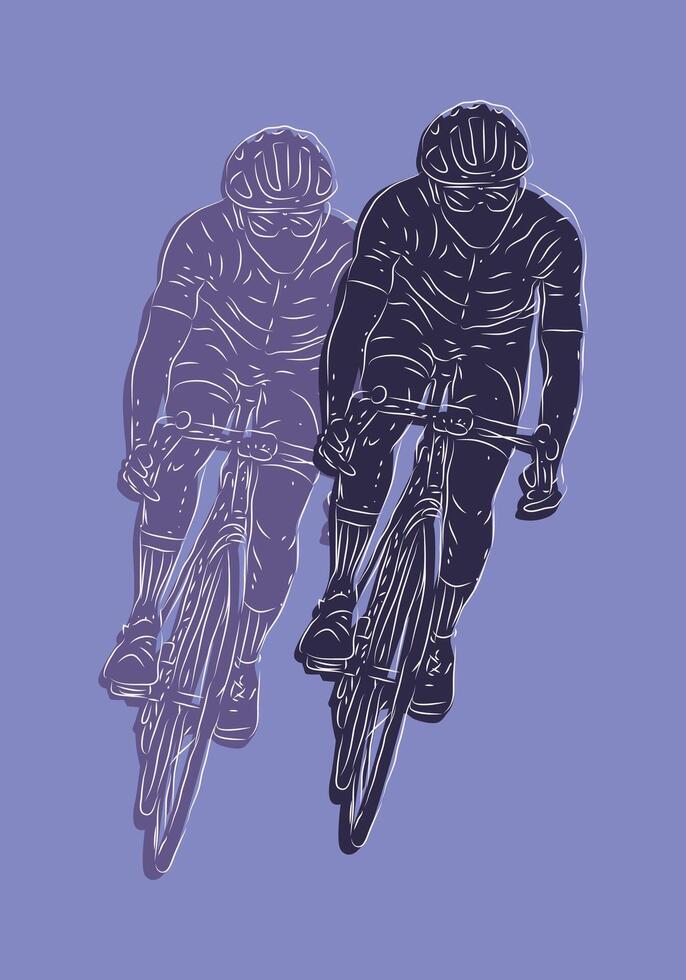 Sketch silhouette illustration background in blue background. vector
