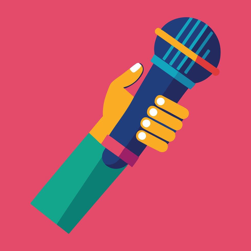 Hand Holding a Microphone vector