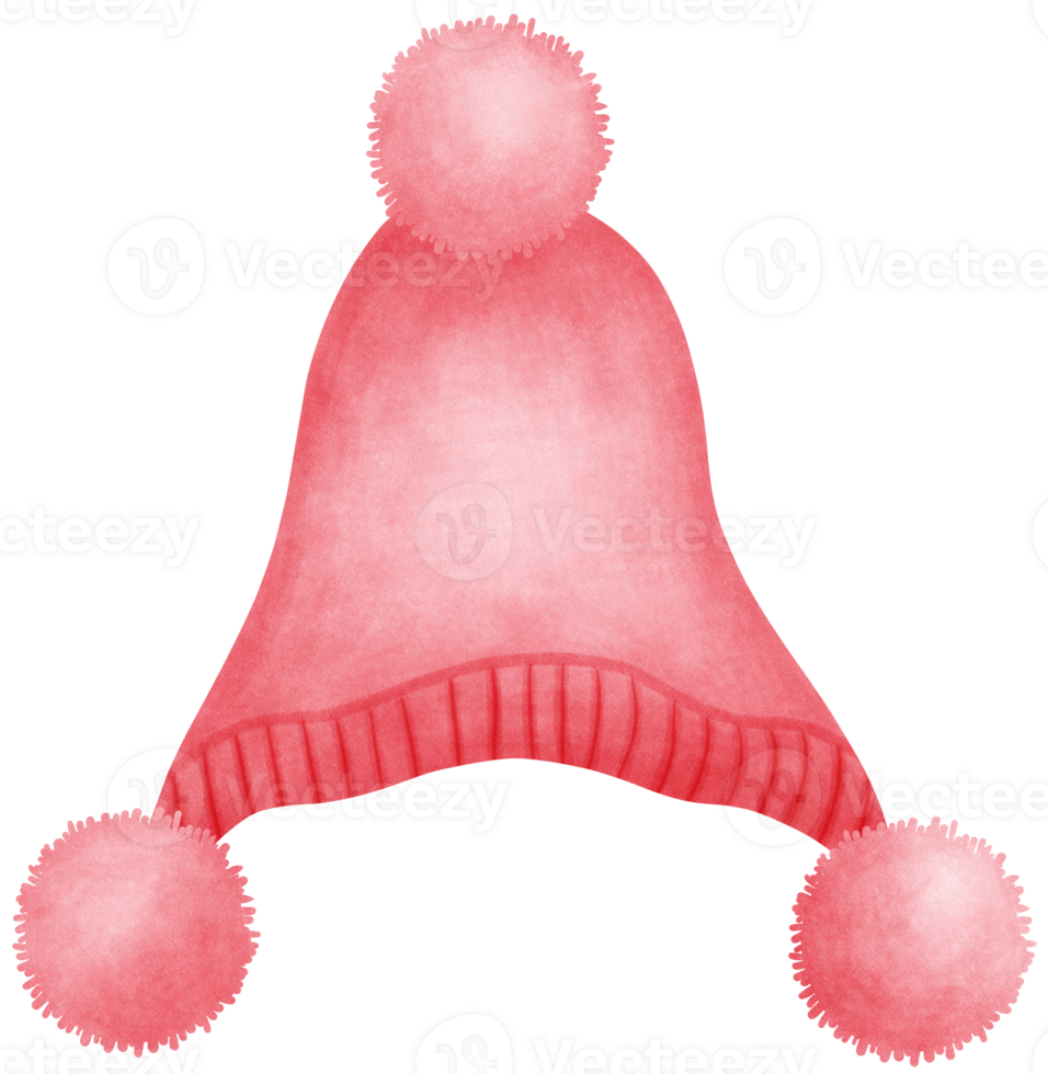 Cute Watercolor Winter Hat Illustration Hand Drawn Cozy Hat for Christmas and Snow Season png