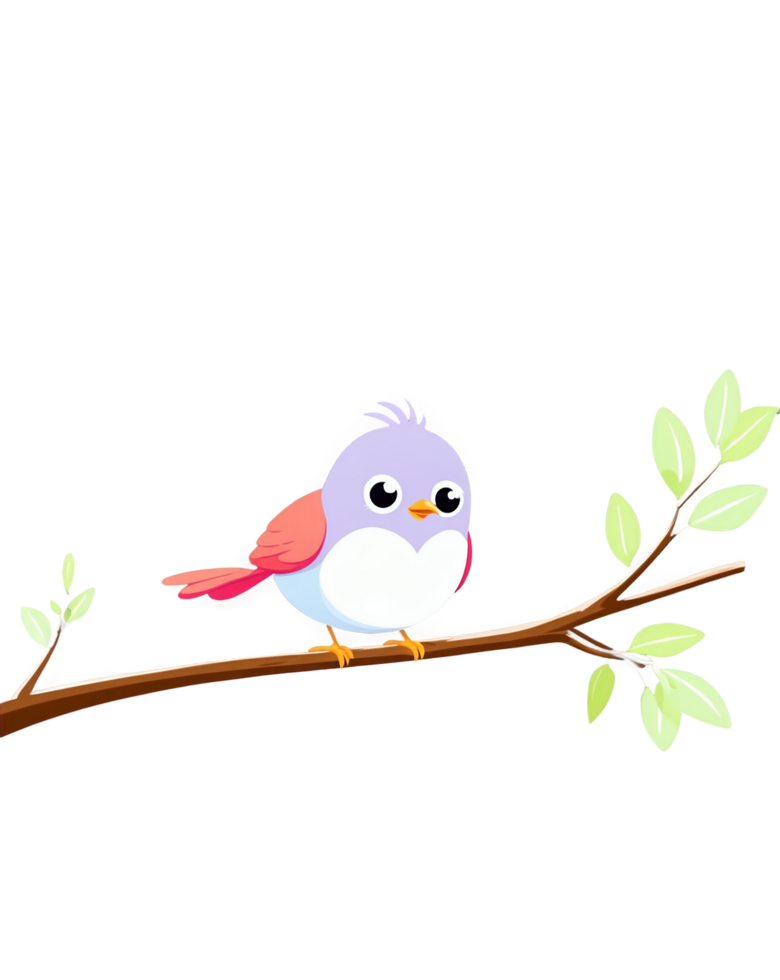 A cute little bird sitting on a branch png