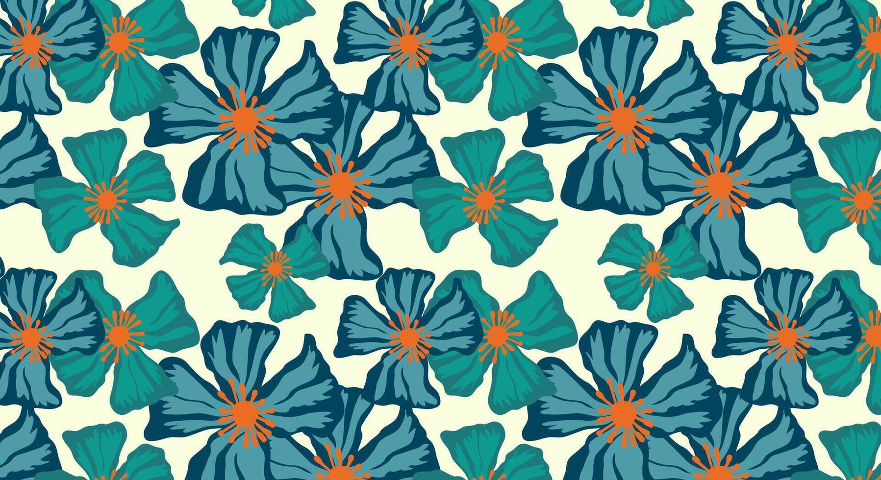 Blue flowers on a white background vector