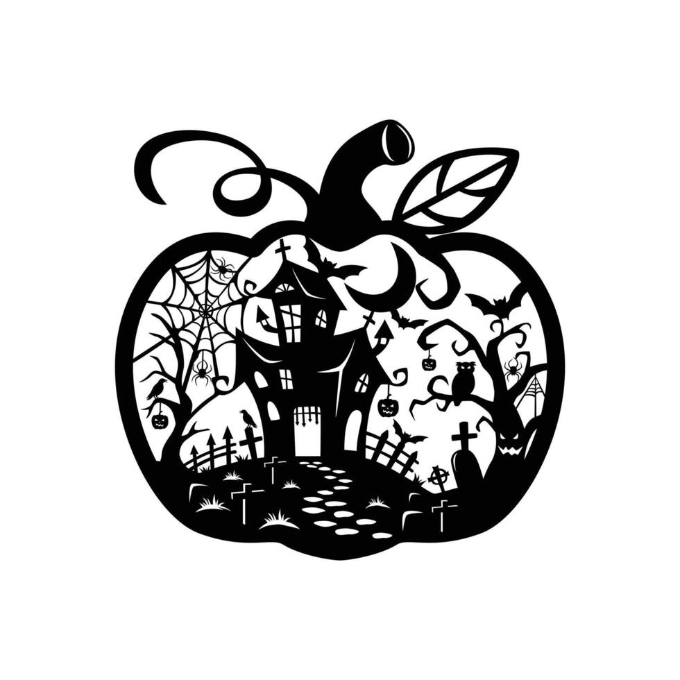 Pumpkin stencil for cutting and scrapbooking, Design Element for Thanksgiving and Halloween Holidays vector