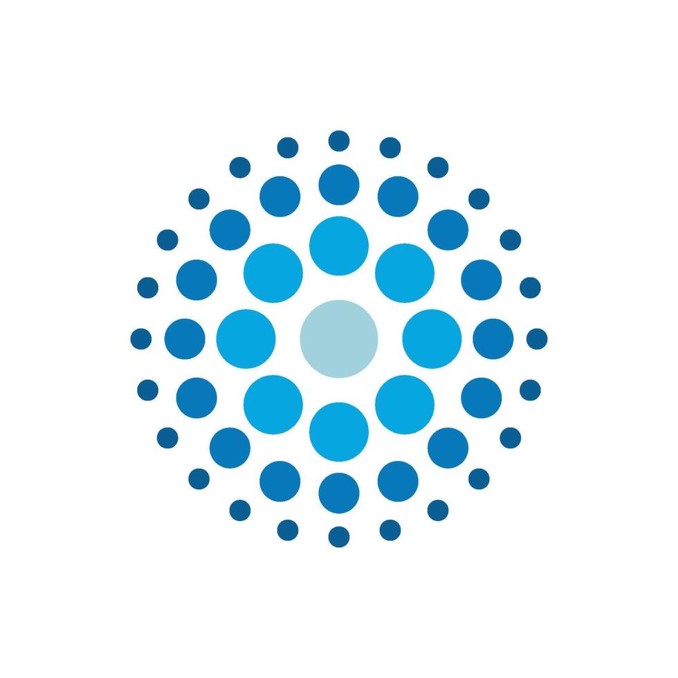 Circle Molecule Dots Icon Logo Template vector