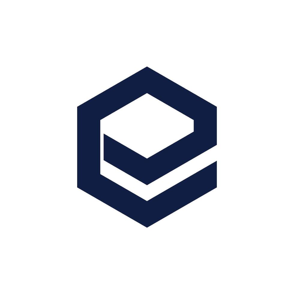 Hexagonal Letter E Logo Template Illustration Design vector