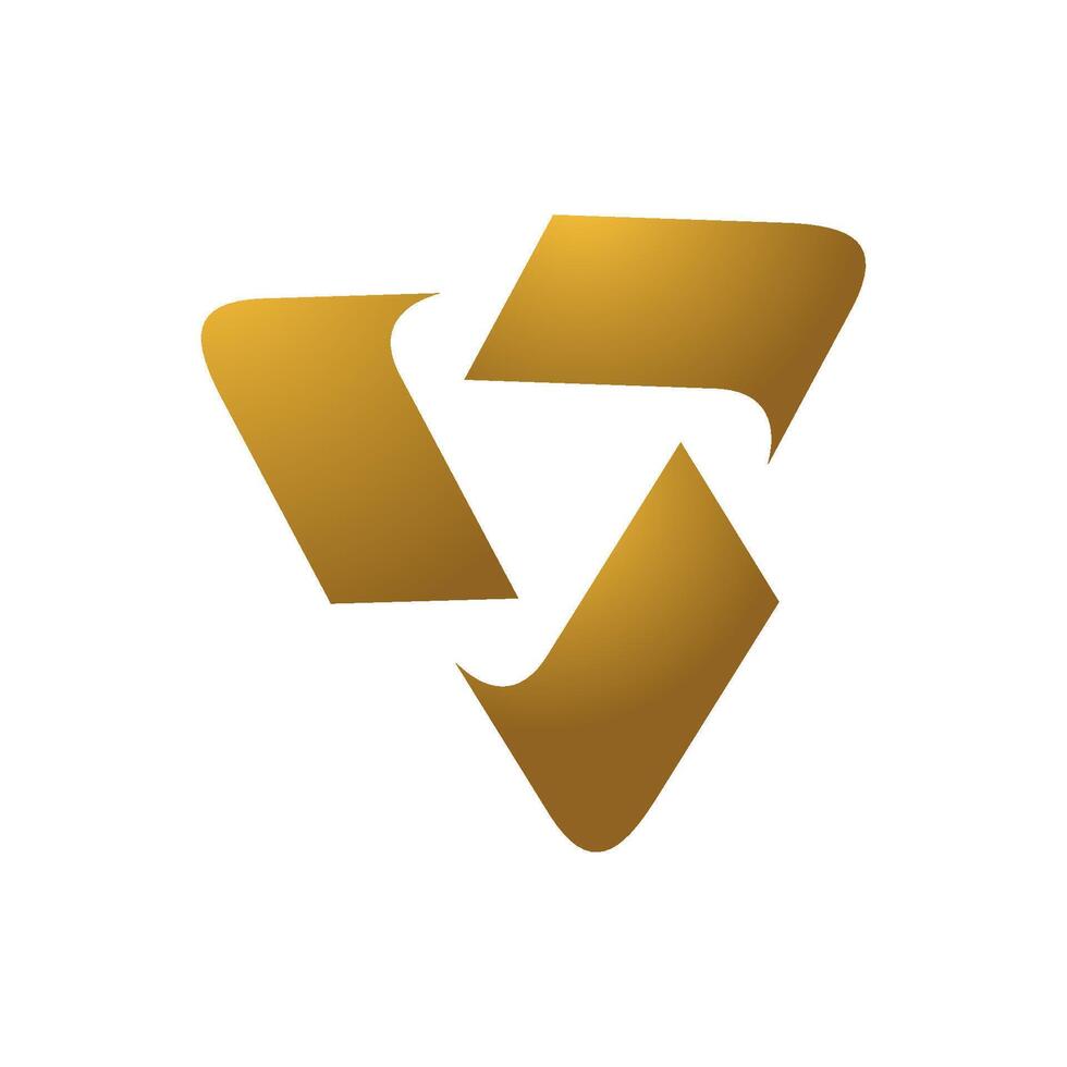 Gold Triangle Icon Logo Template vector