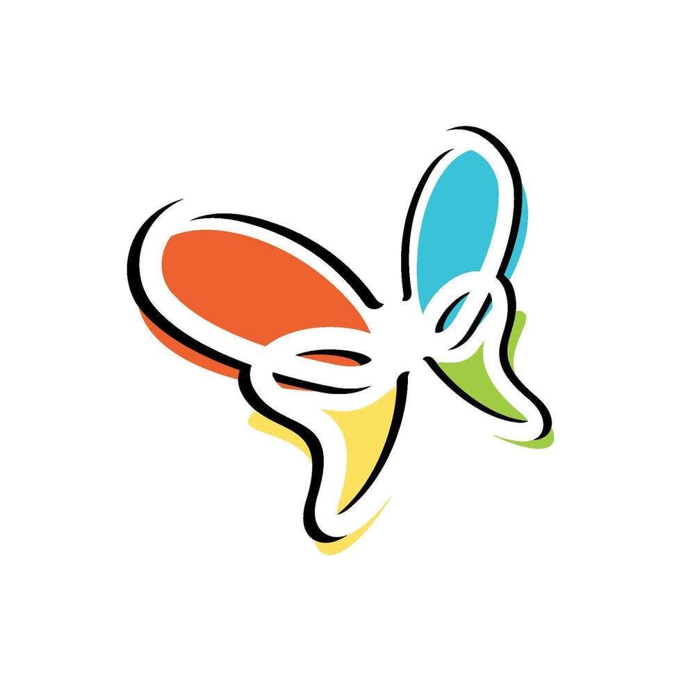 Colorful Wings Beauty Butterfly Logo Template vector