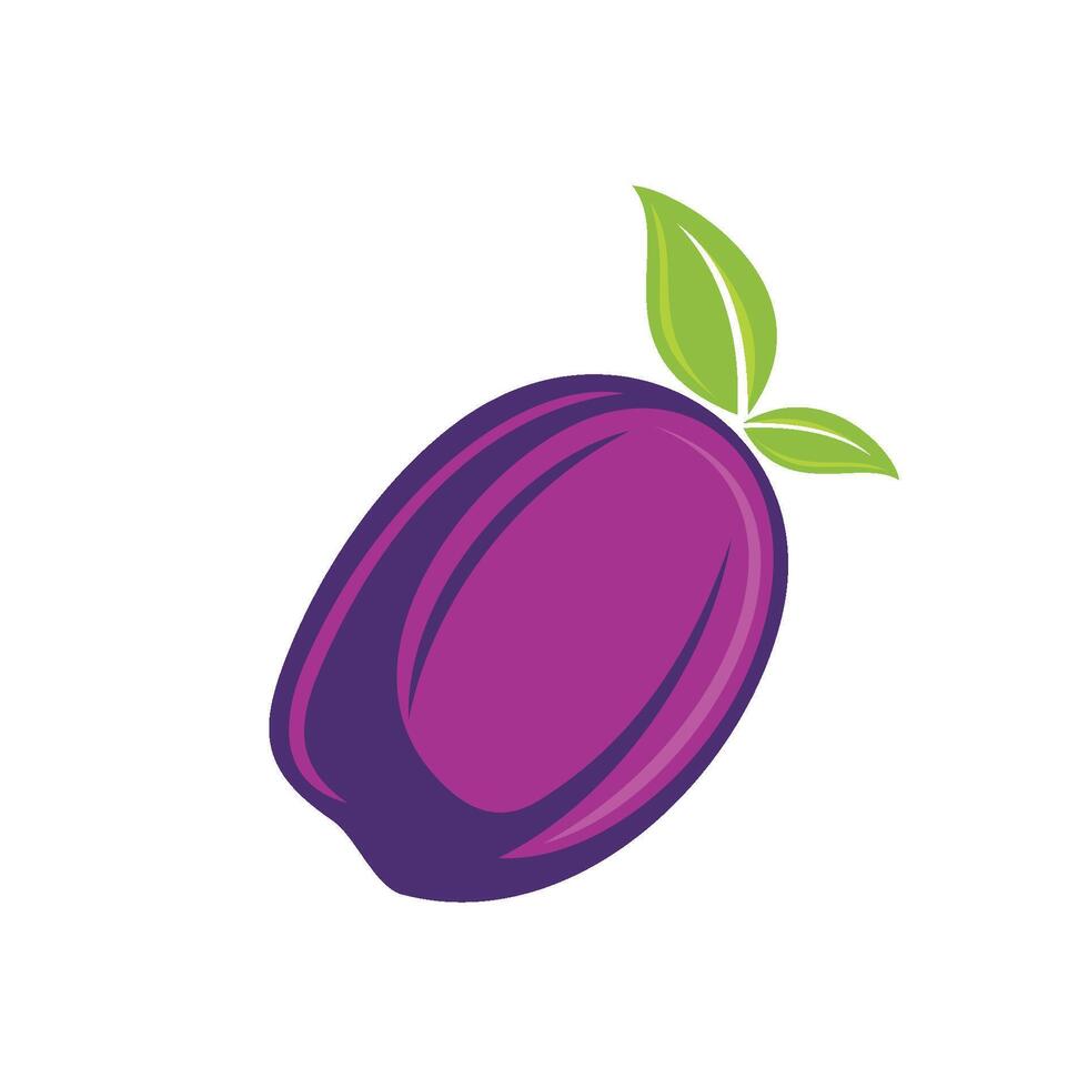 Plum Fruit Icon Logo Template vector