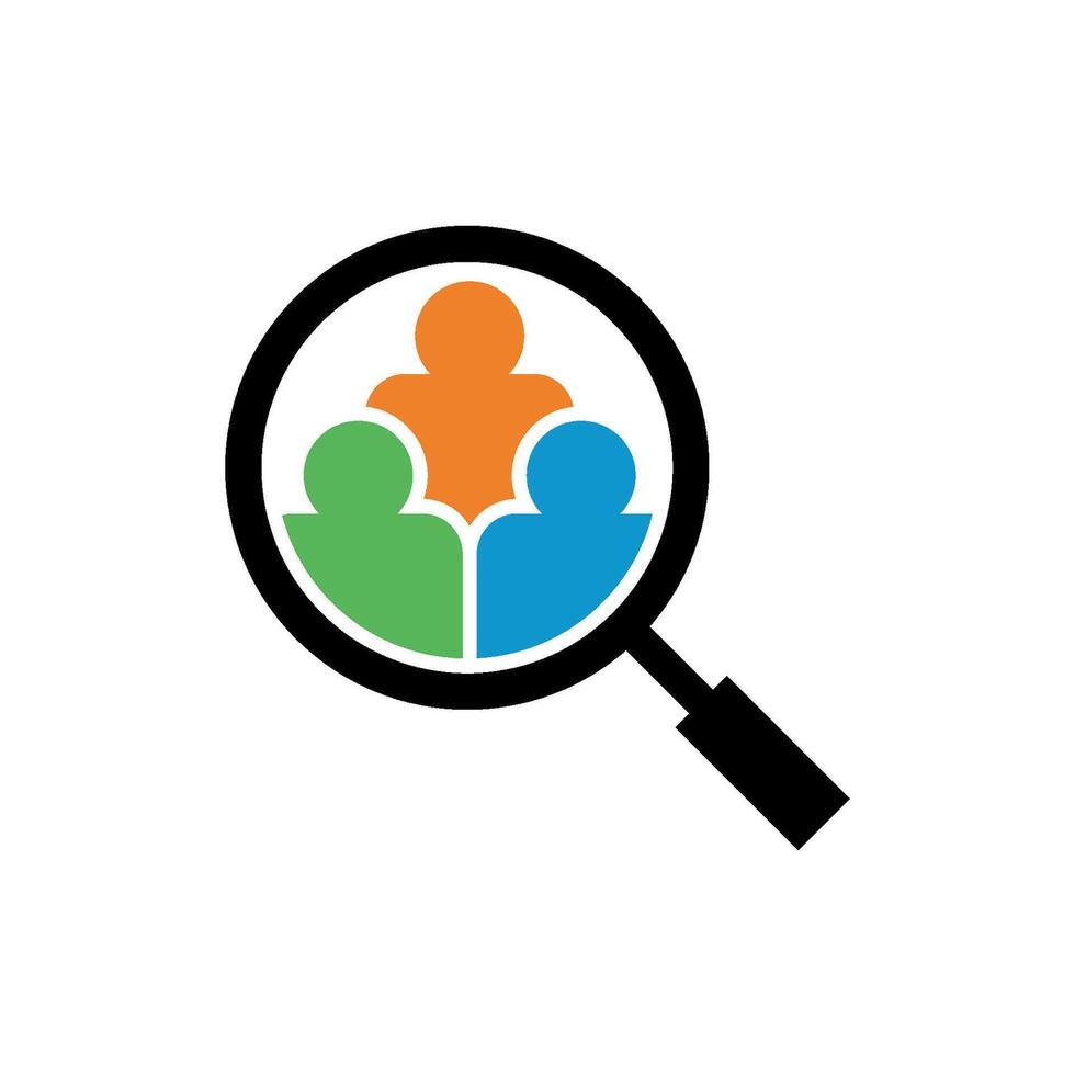Magnifying Glass Find Job Logo Illustration Design vector