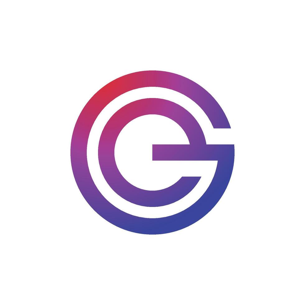 Circle Letter E G or G E Icon Logo Template vector