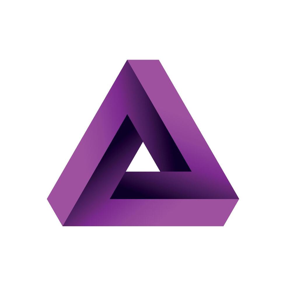 Letter A Purple Trinity Icon Logo Template vector