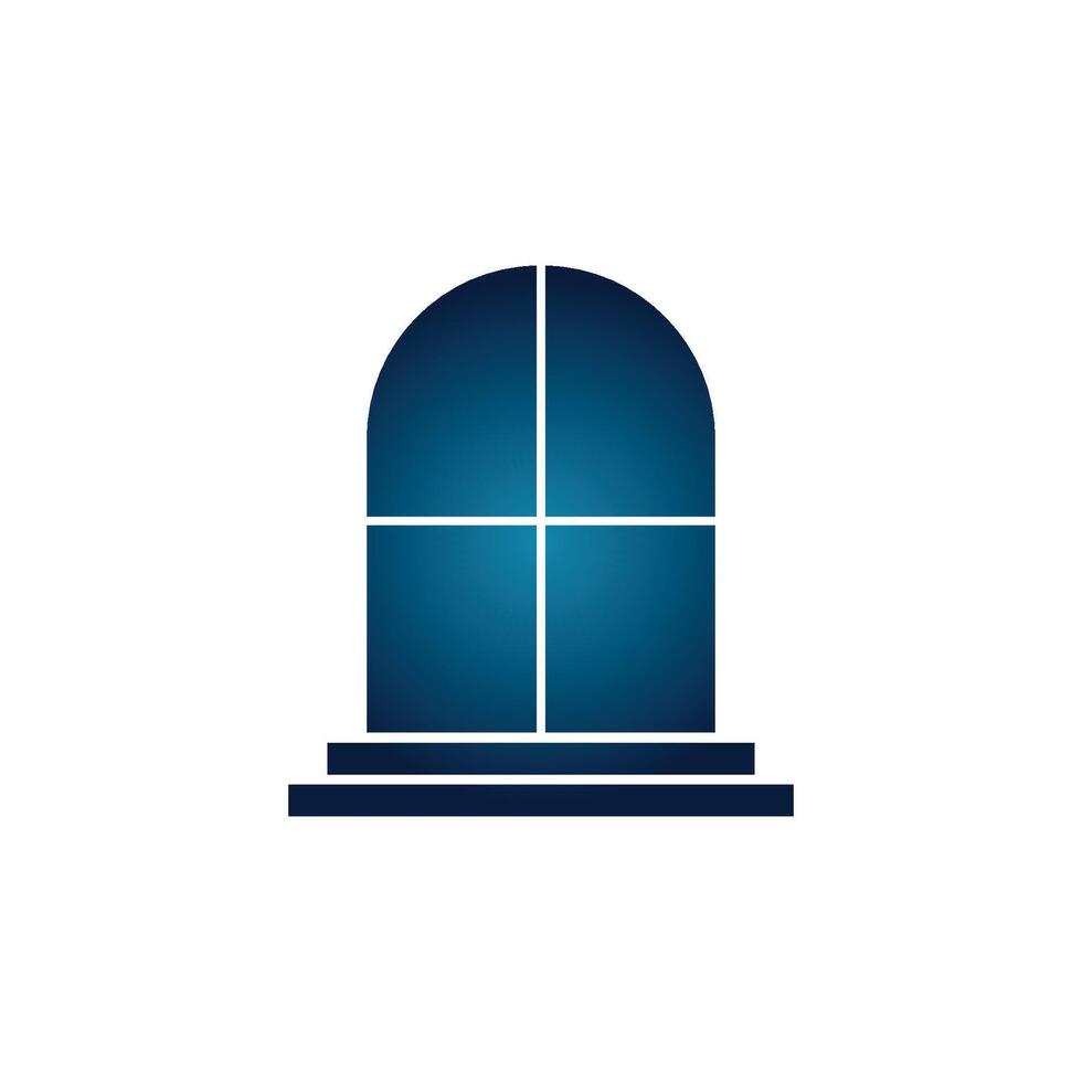 Blue Window or Door Icon Logo Template vector