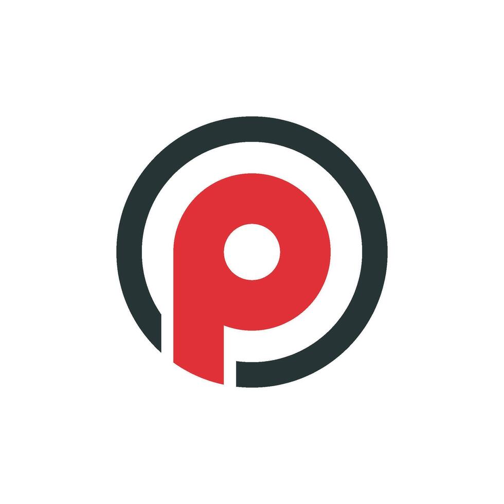 Circle P Letter Logo Template Illustration Design vector