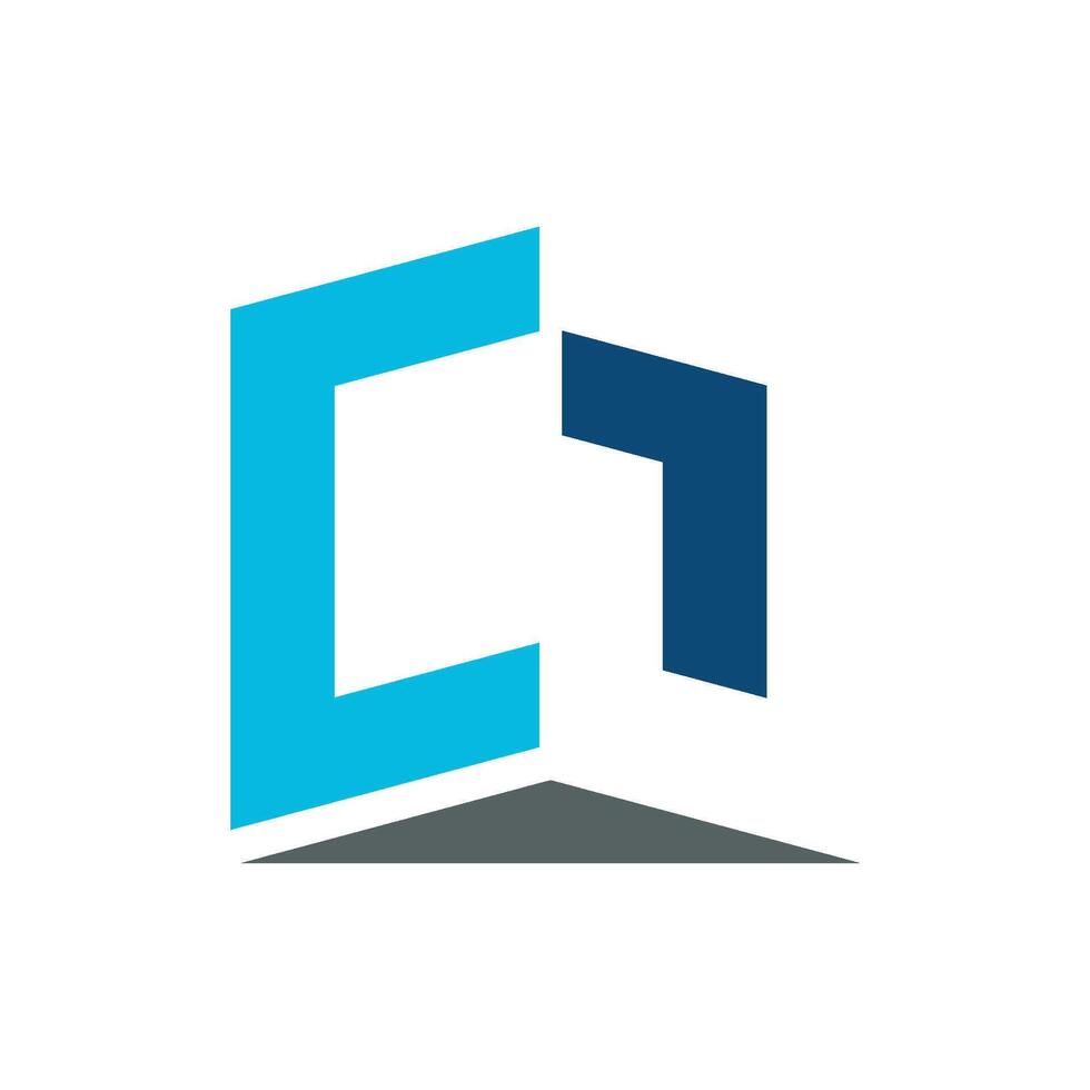 3D Letter C D Icon Logo Template vector