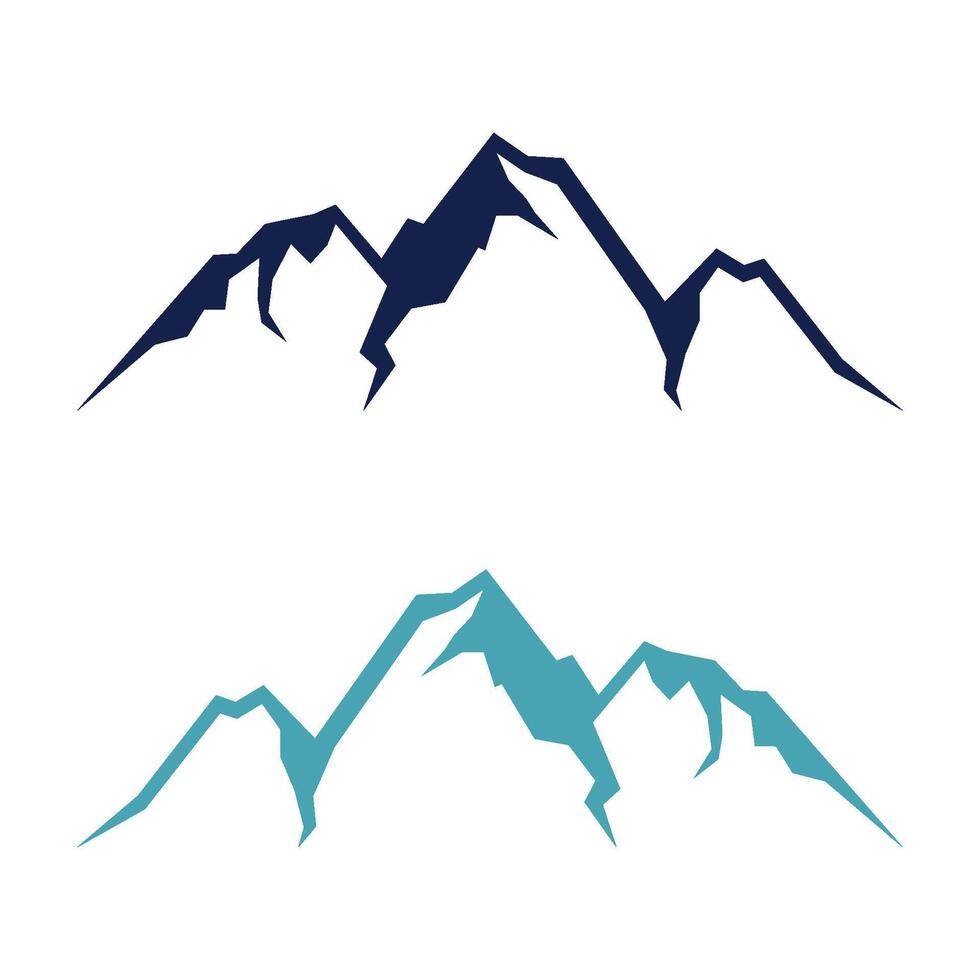 Mountain, Volcano, Summit, Peak Icon Logo Template Illustration Design vector