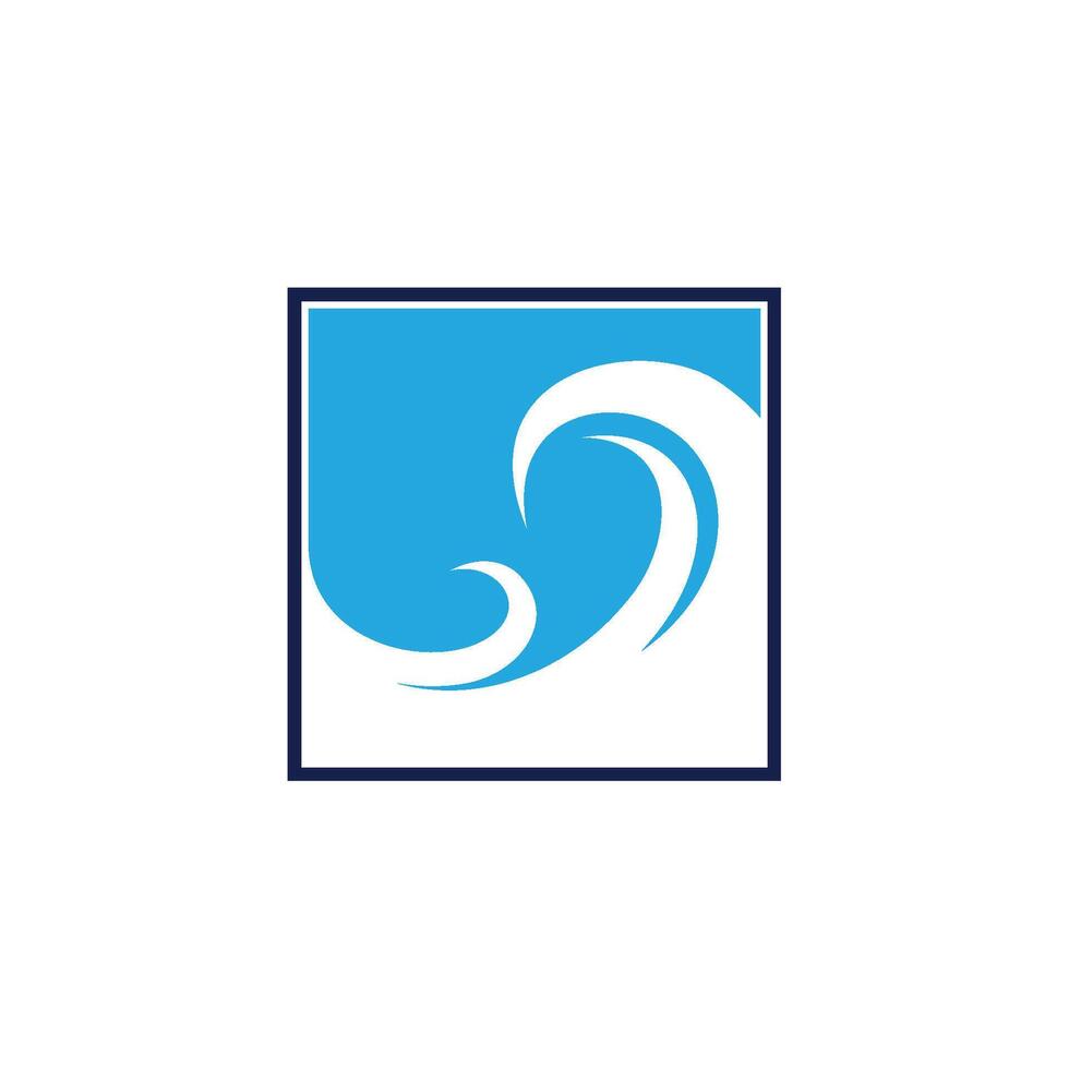 Square Wave Water Icon Logo Template vector