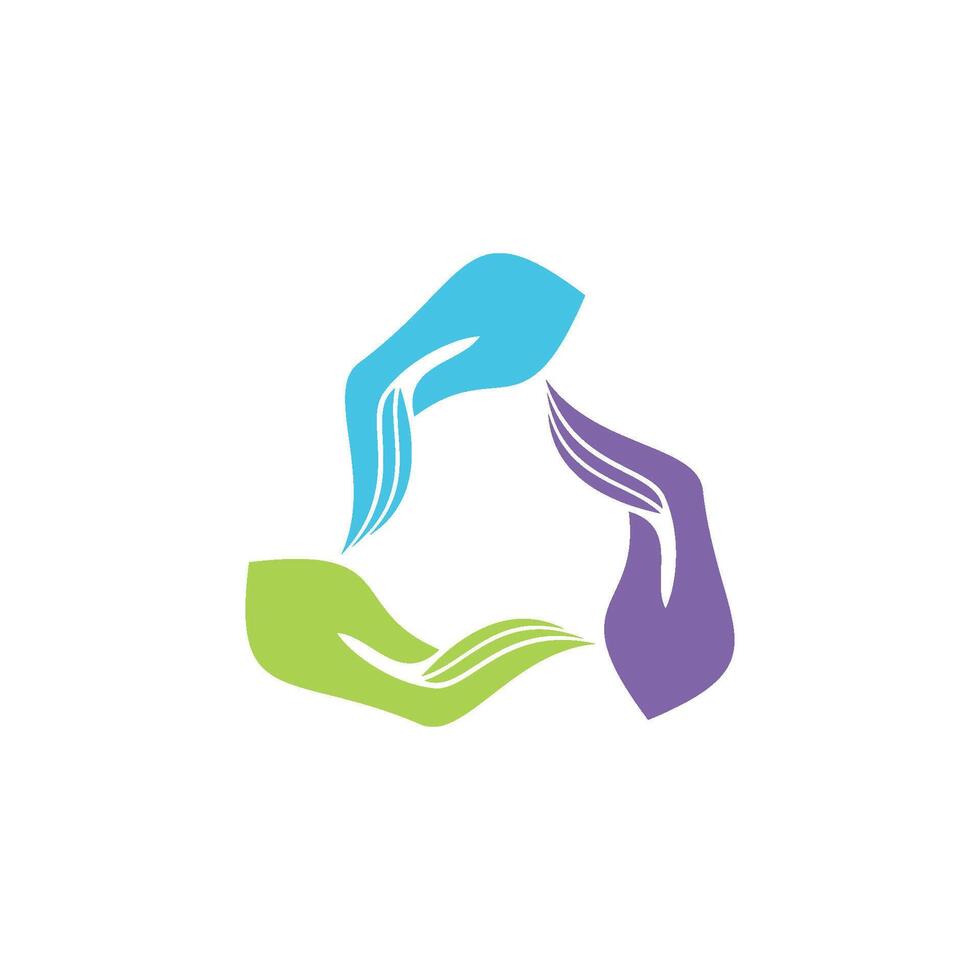 Circle Hand Colorful Icon Logo Template vector