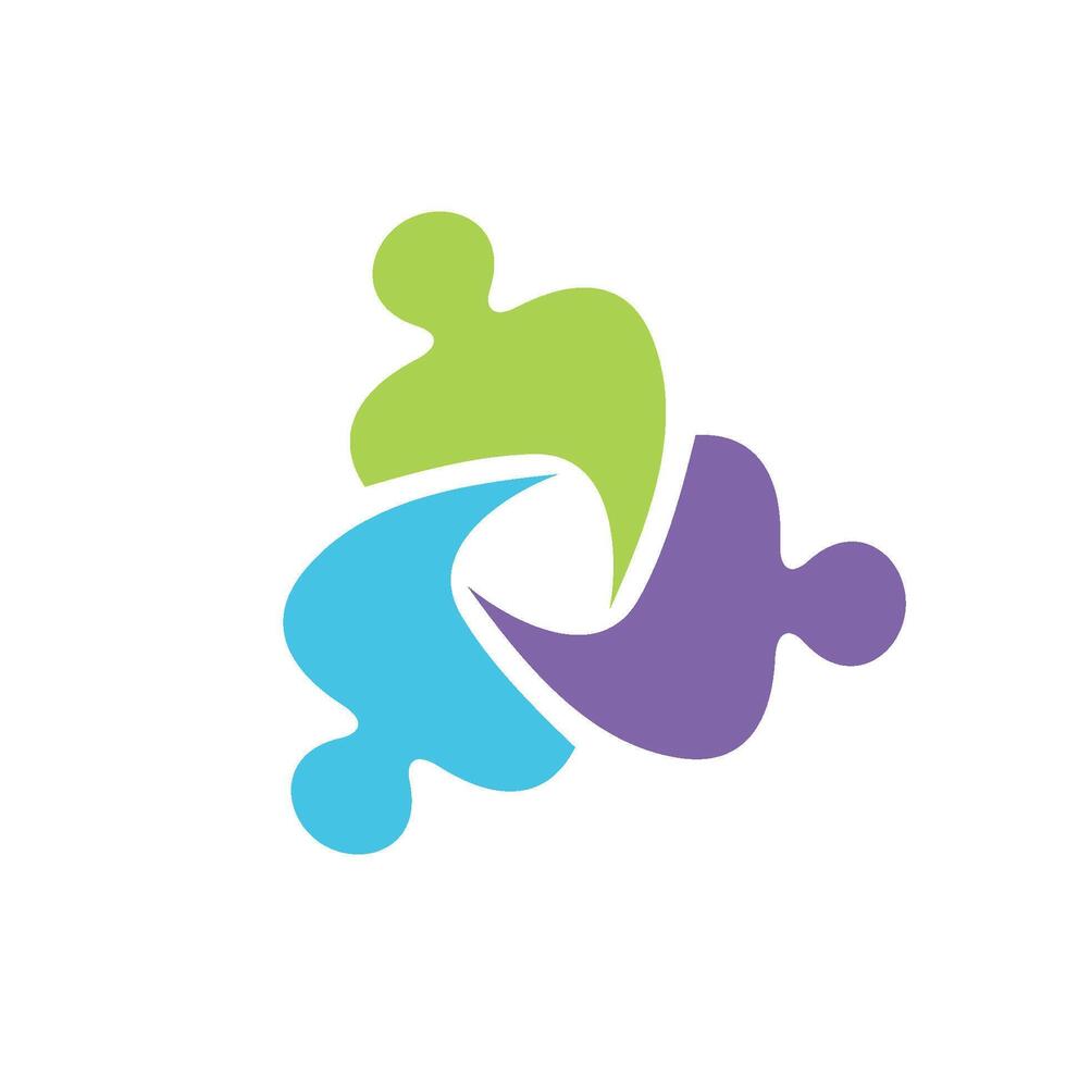 Abstract Community Human Figure Icon Logo Template vector
