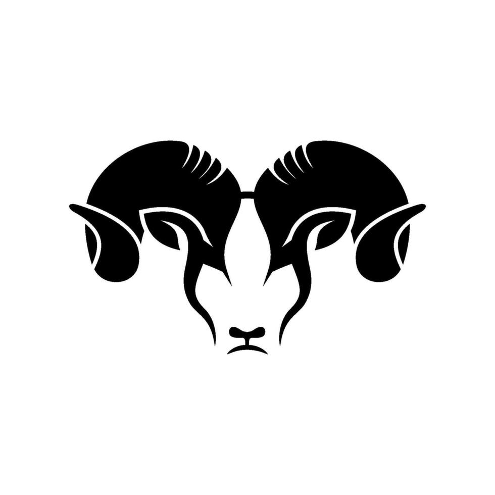 Goat Horn Head Icon Logo Template vector